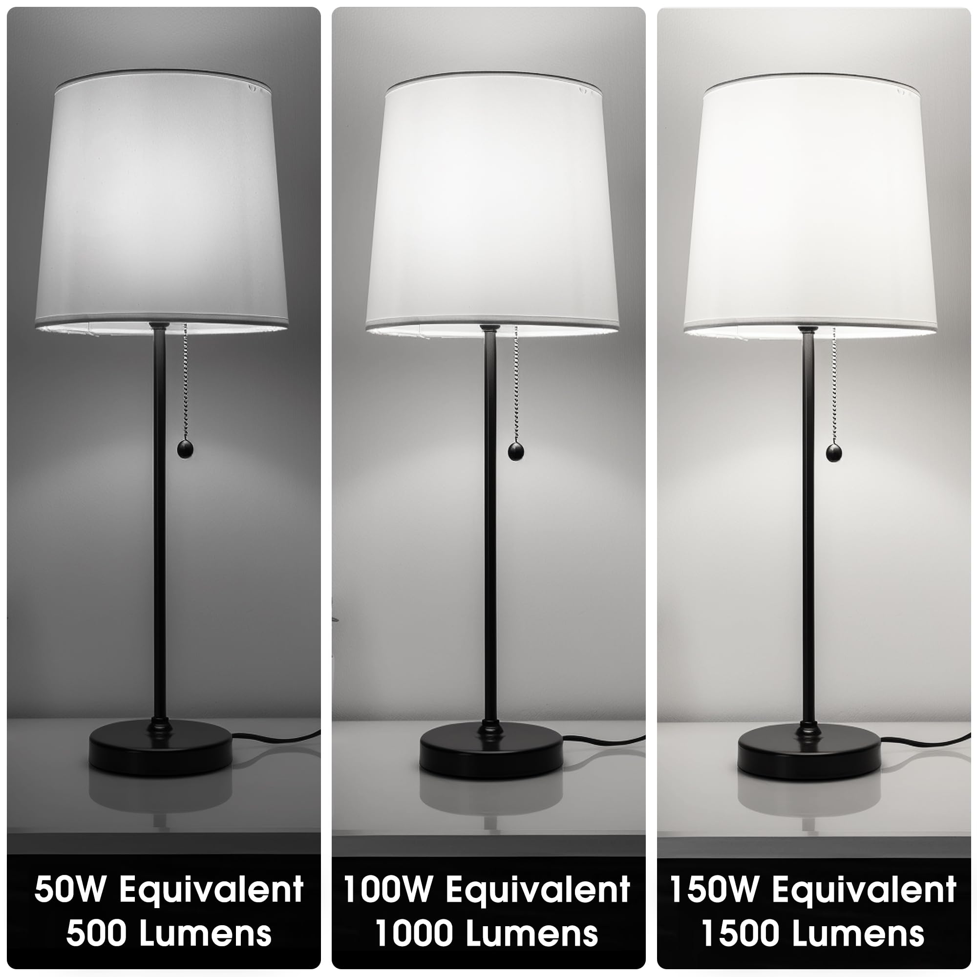 Briignite 3 Way Led Light Bulbs, 3-Ways Light Bulb 50 100 150W Equivalent Daylight 5000K A19 E26 Base, Three Way Light Bulbs Ind
