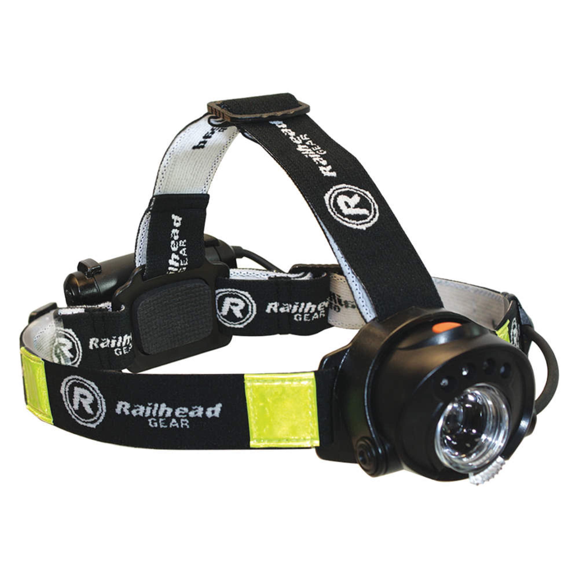 Railhead Gear LED Headlamp, Motion Activated, Zoomable Focus, Adjustable Reflective Strap, Red