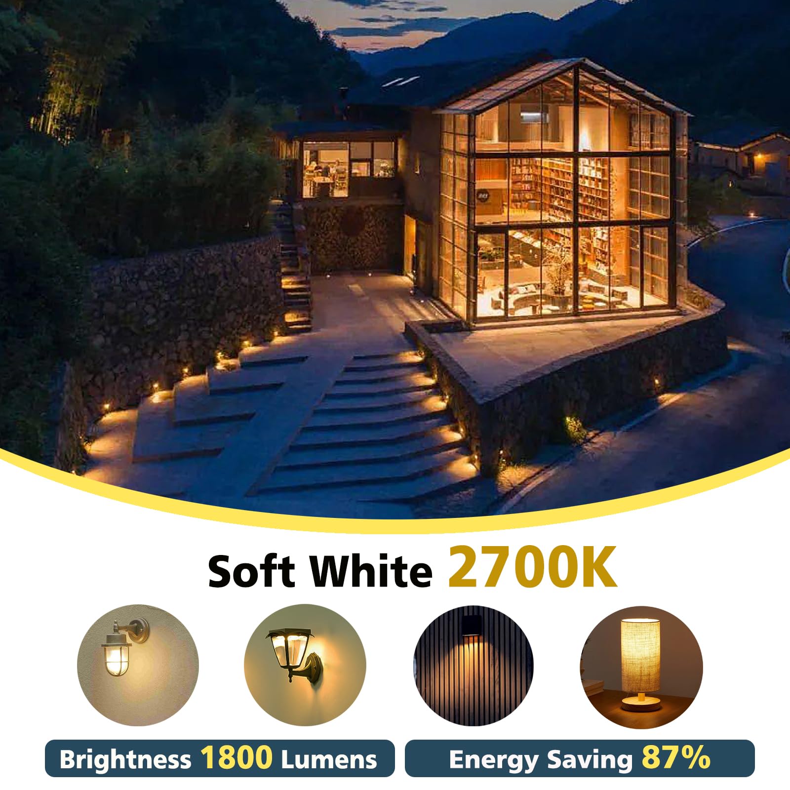 Gonhom Par38 Led Flood Light Bulbs Outdoor 6 Pack, Dimmable Soft White 2700K, 20W Replace Up To 200W, 1800Lm, E26 Base Outdoor F