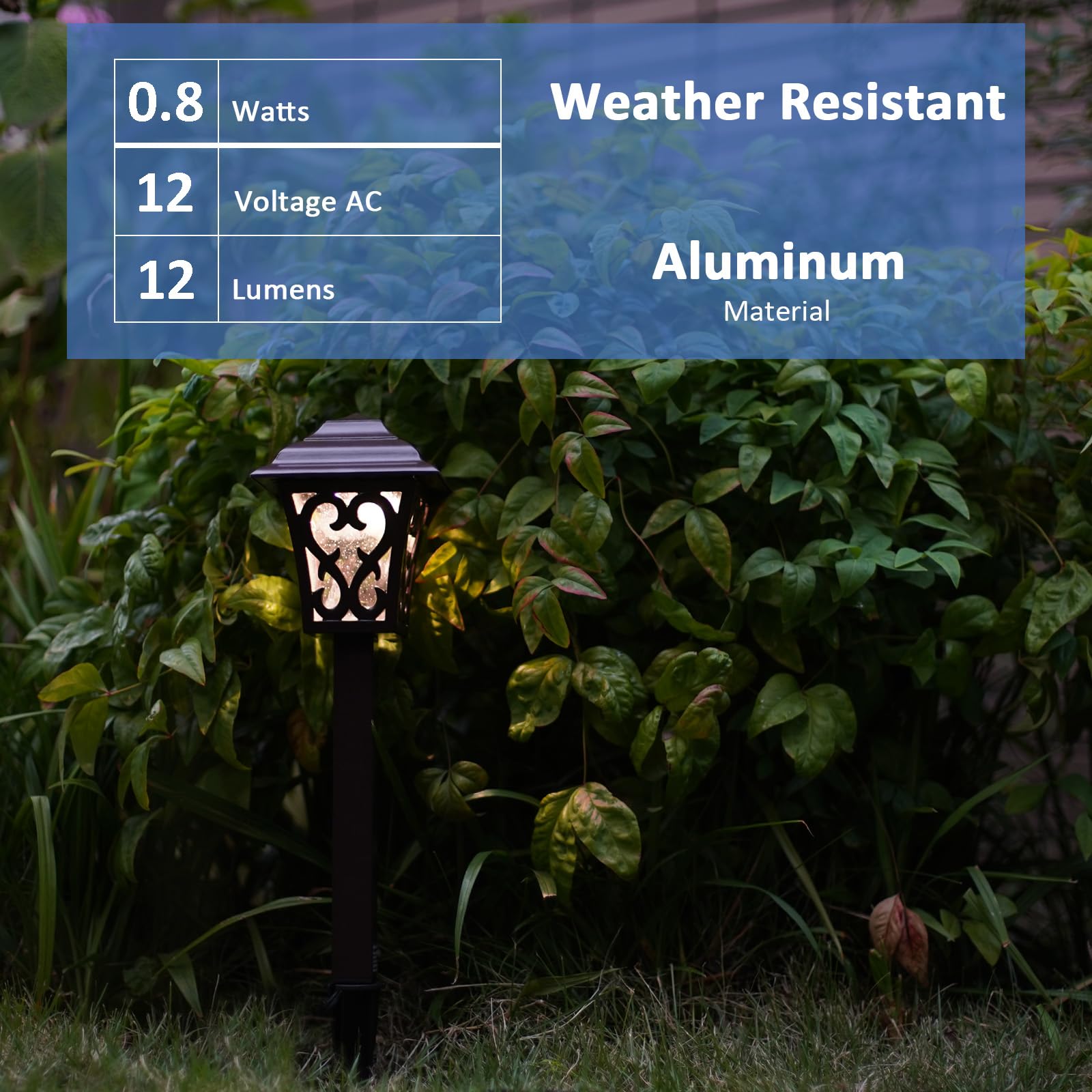 Malibu Low Voltage Pathway Lights 0.8W Led 8Pk Path Lights 12V Outdoor Metal Landscape Lighting Kits 12 Lumen Warm White Hardwired Walkway Lights With Connectors And Stakes For Patio, Lawn, Garden