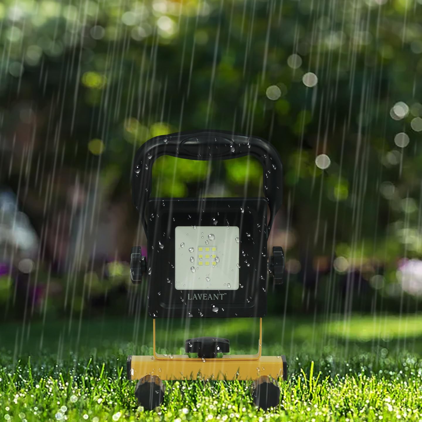 Laveant Rechargeable Led Work Lights,10W 2200Mah,600Lumens Portable Tiltable Waterproof Flood Lights With Stand, Men Tools For O