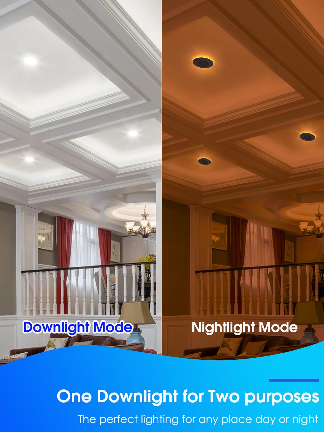 E ENERGETIC LIGHTING 6 Pack 6" LED Recessed Can Lights, Dimmable, 5000K Daylight, 9W=85W, Damp Rated,