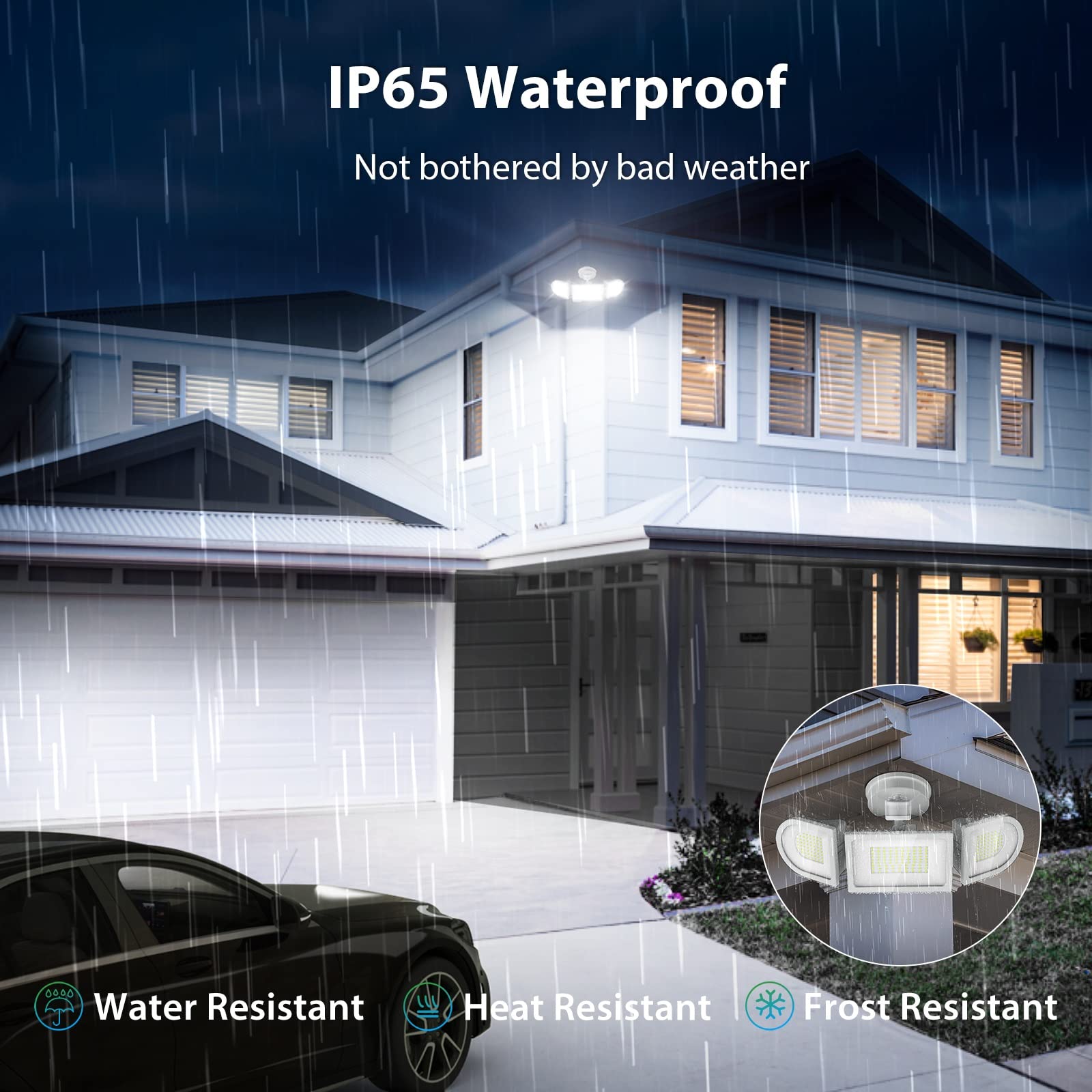 Imaihom 2 Pack 100W Motion Sensor Lights, Led Security Light 9000Lm Super Bright Flood Lights Outdoor, 6500K Ip65 Security Motio