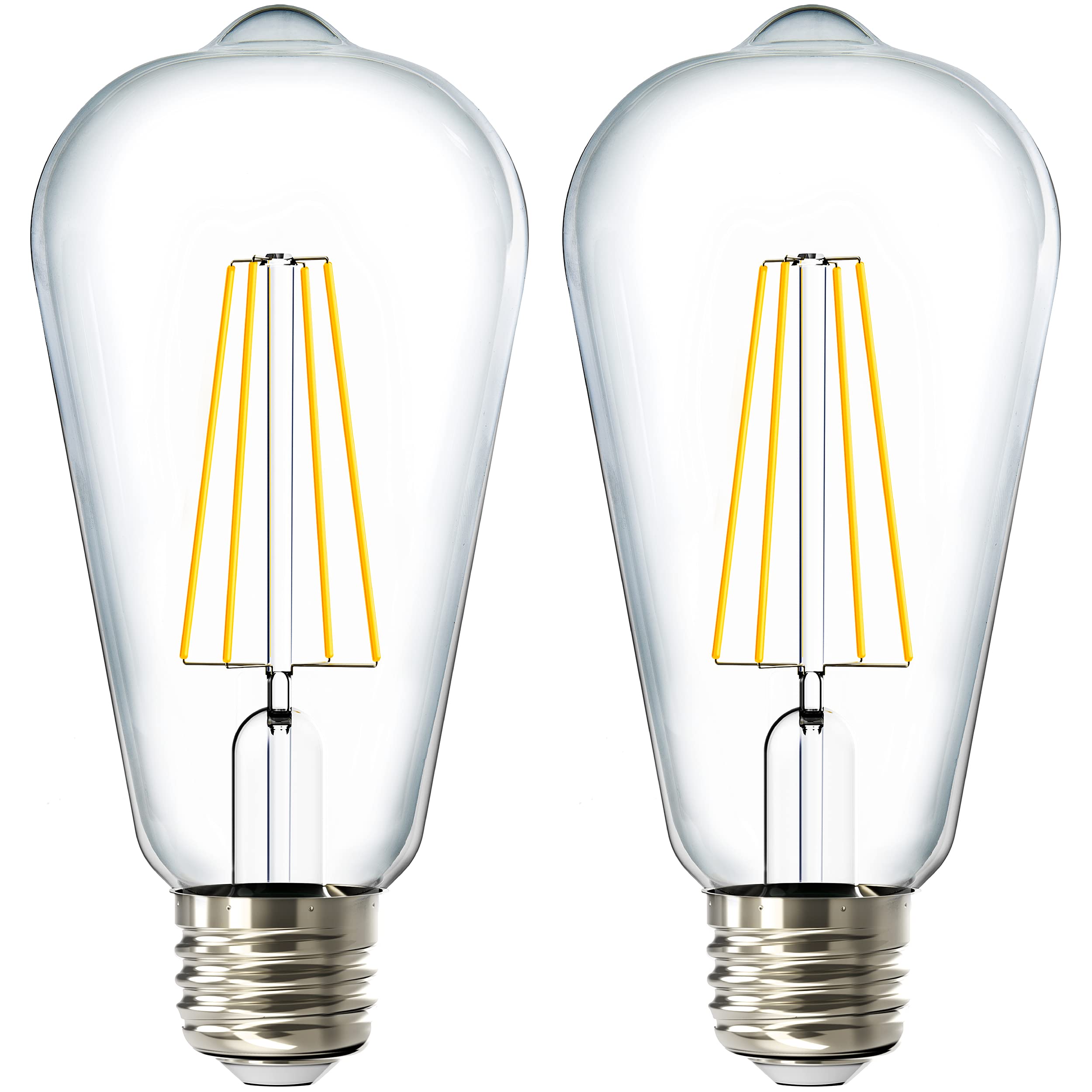 Sunco Dusk To Dawn Led Outdoor Lights Bulb, St64 Edison Style Automatic Light Sensing Bulbs, 800 Lm, 7W (60W Equivalent), 2700K 