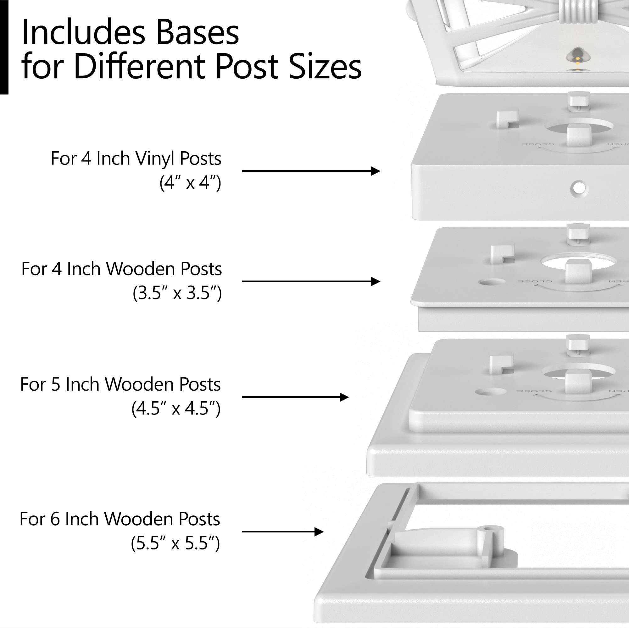 Davinci Lighting Renaissance Solar Post Cap Lights - 12 Pack, Pearl White, Plastic, Fits 4x4, 5x5, 6x6 Posts, Bright LED