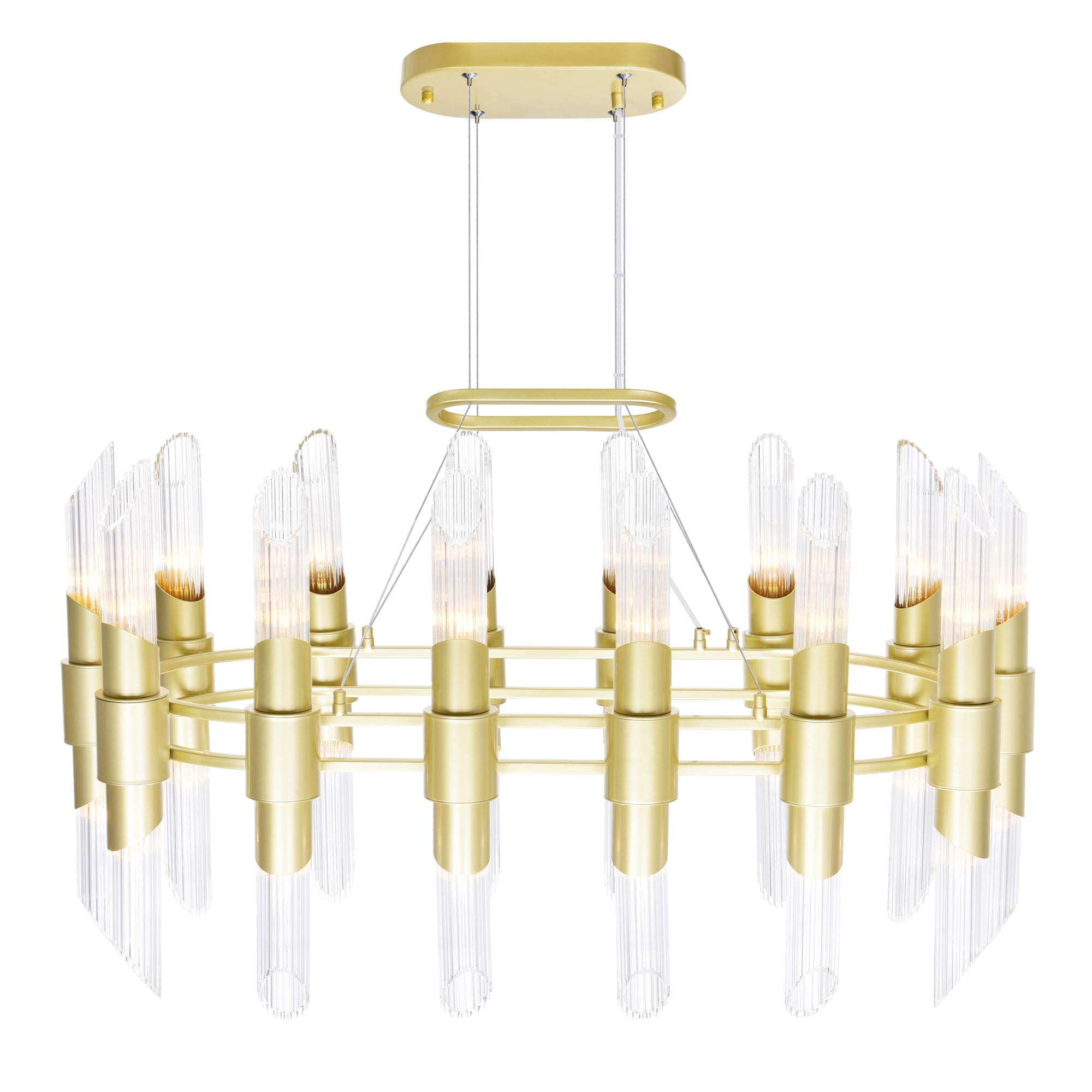 Cwi Lighting Croissant 28-Light Gold Metal Chandelier - Contemporary Design