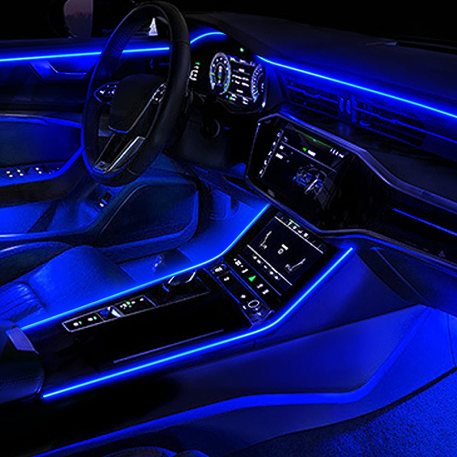 Jushope Fiber Optic Car Lights, 236 PMMA Light Guide Cable, 6mm Skirt for Ambient Interior Lighting, Integrated Molding Style