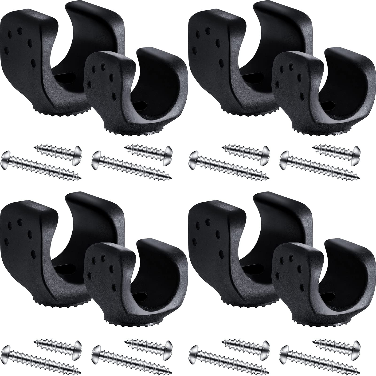 Jetec Flashlight Mounting Brackets, 8 Pieces, Rubber Clips for LED Flashlights, Includes 4 Big & 4 Small, Car Accessories