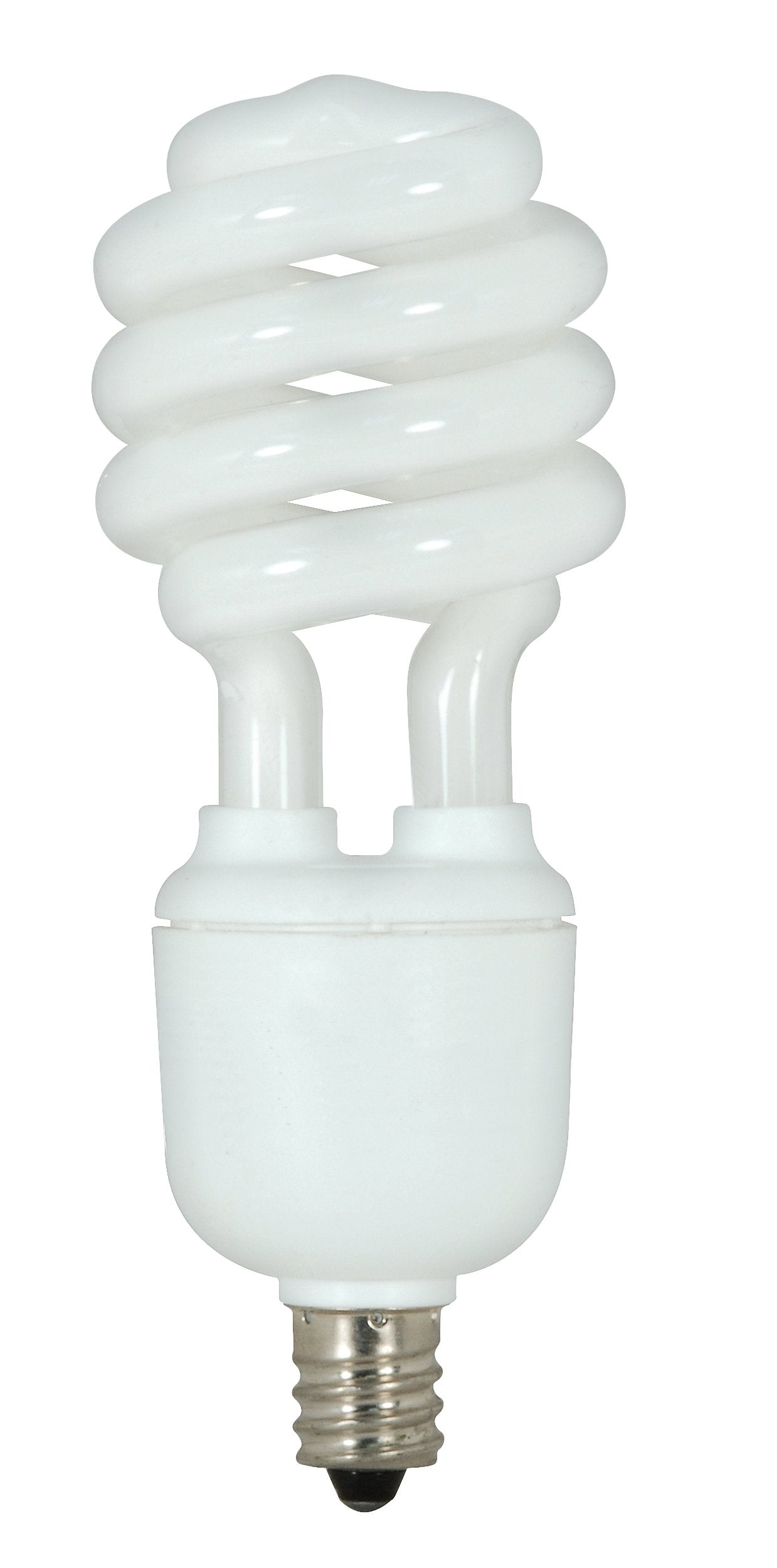 Satco S7364 13-Watt Candelabra Base T2 Mini Spiral Light Bulb, 2700K, Glass, 1 Count