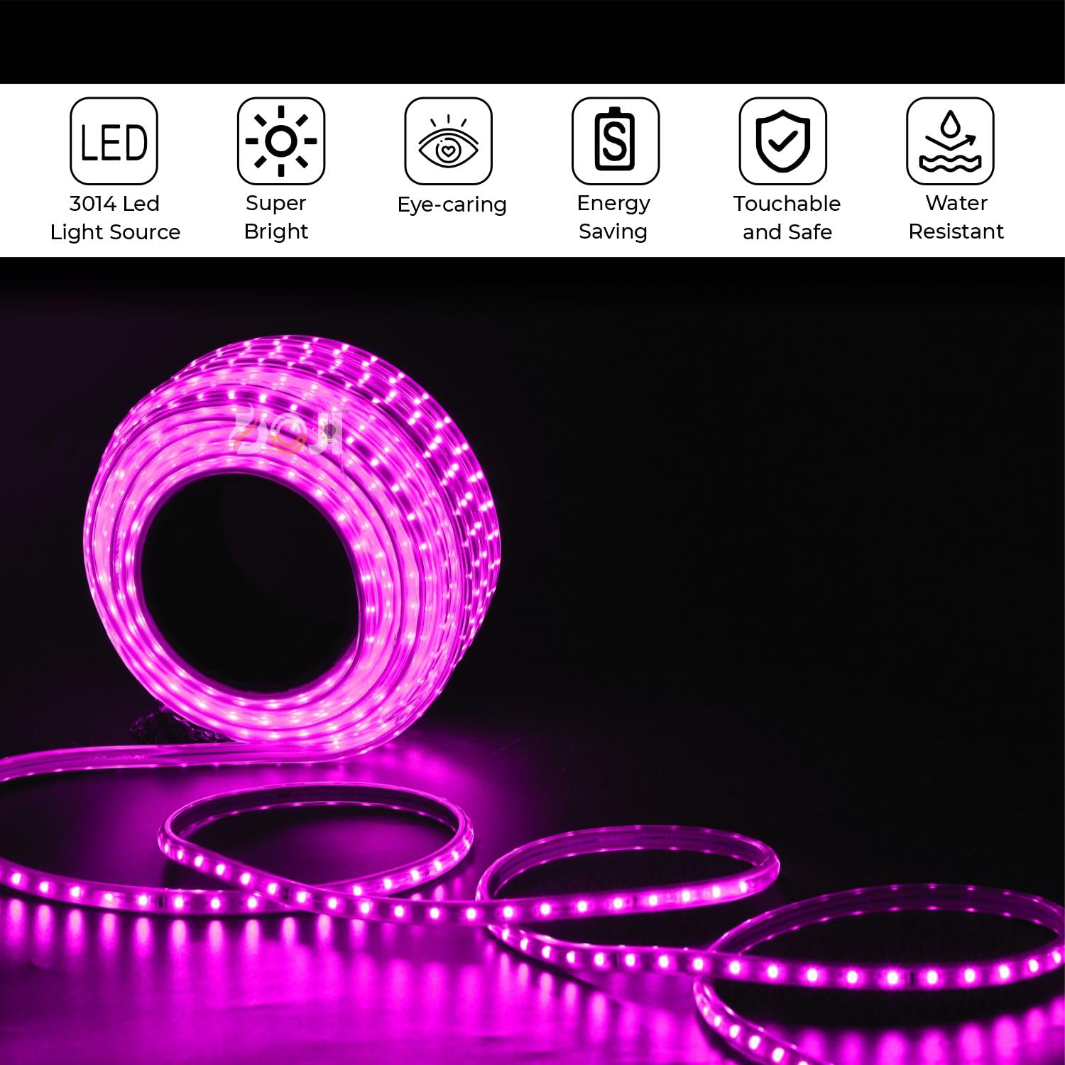DOJI LED Strip Light,Rope Light for Ceiling, Indoor,Outdoor,Decorative,Diwali,Christmas,Festival,Cove,False Balcony,Entrance.(20