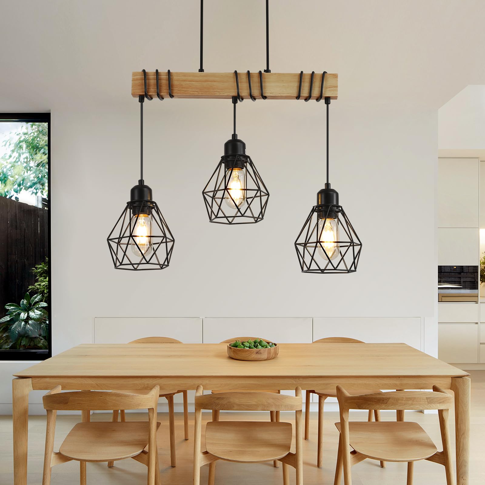 3-Light Kitchen Island Lighting,Modern Chandelier Over Table, Dining Room Light Fixture Hanging For Modern Farmhouse Linear Chan