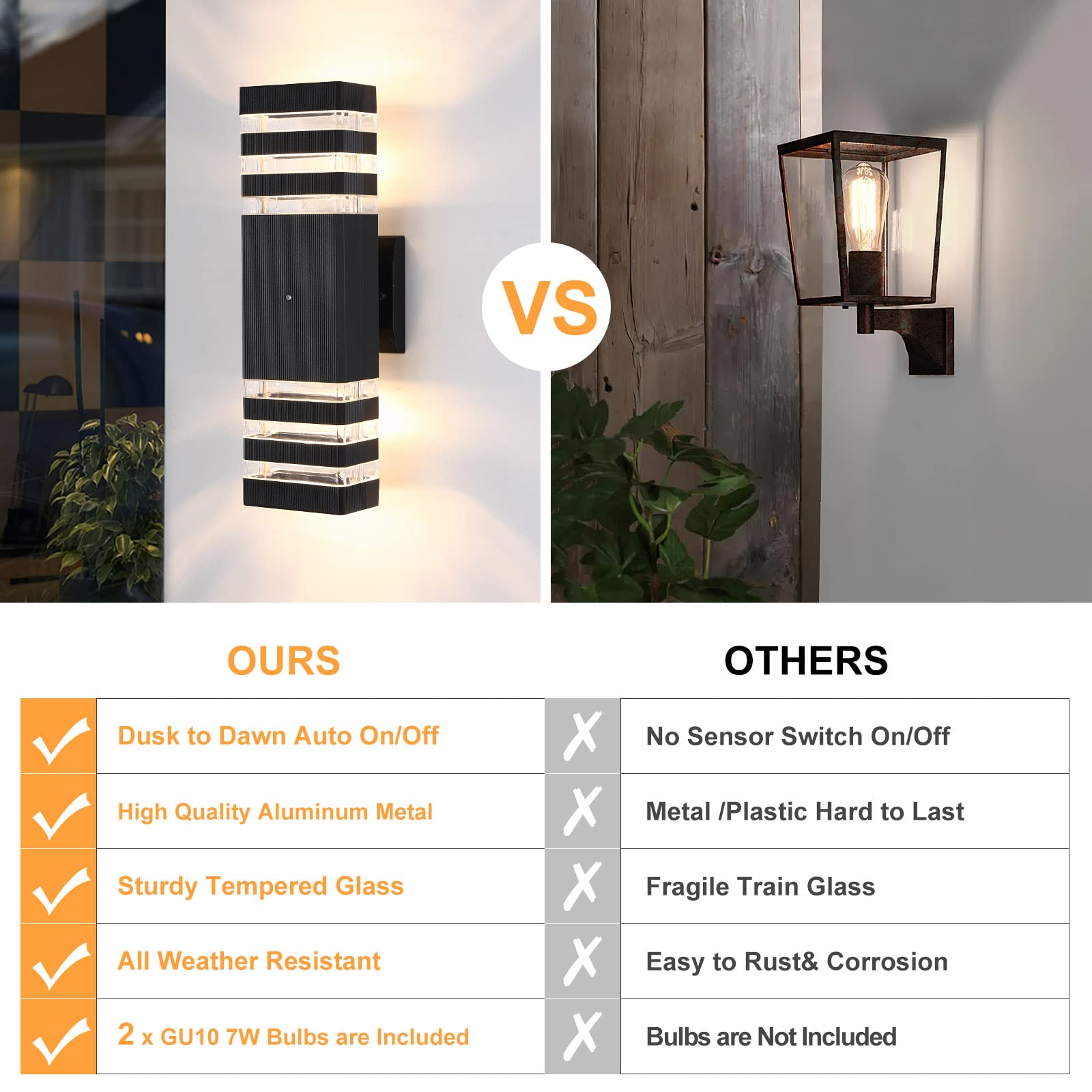 Teblampue Dusk To Dawn Led Outdoor Light Fixture, Anti-Rust Black, 3 Layer-1 Pack, Model Tebowls3 For Porch & Garage