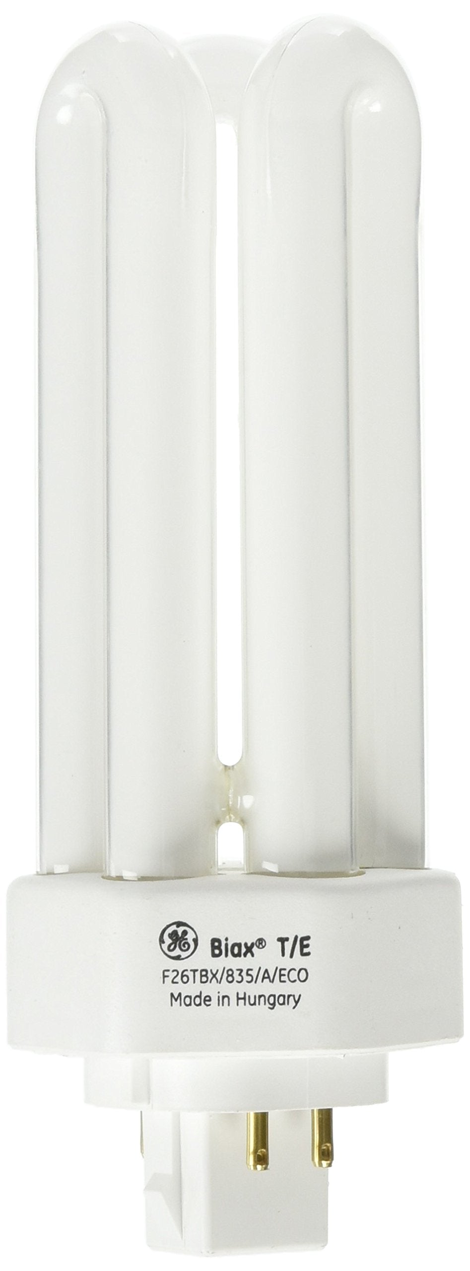 GE 26W Triple Tube Compact Fluorescent Light Bulb, Model F26TBX/835/A/ECO, White, Glass