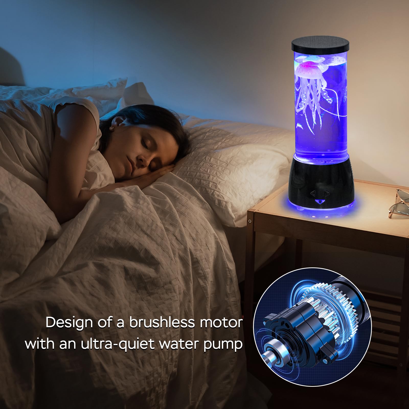 Jsot Jellyfish Lamp - Jelly Fish Mood Lamp 16 Colorful Changing With 4 Light Modes For Christmas, Jellyfish Nights Light With Re