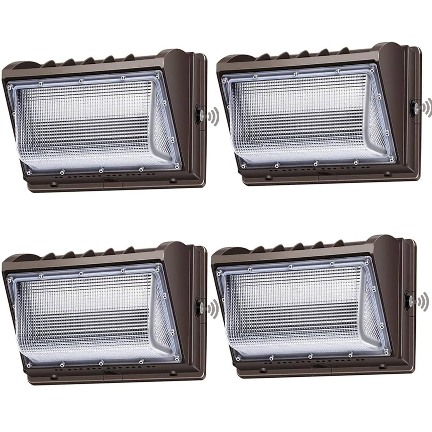 LEDMO 150W Wall Pack Lights Outdoor LED Security Light with Photocell 5000K 4 Pack Dusk to Dawn IP65 Commercial Exterior Lightin