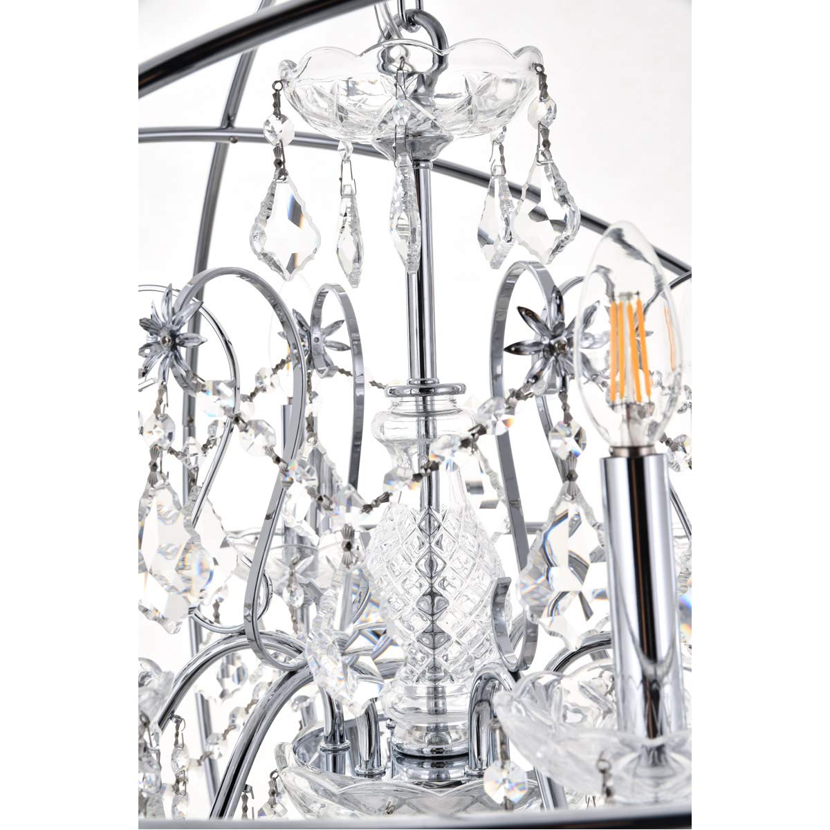 Living District Indoor Modern Home Decorative Bright Ceiling Cordelia 6 Light Chrome Crystal Pendant