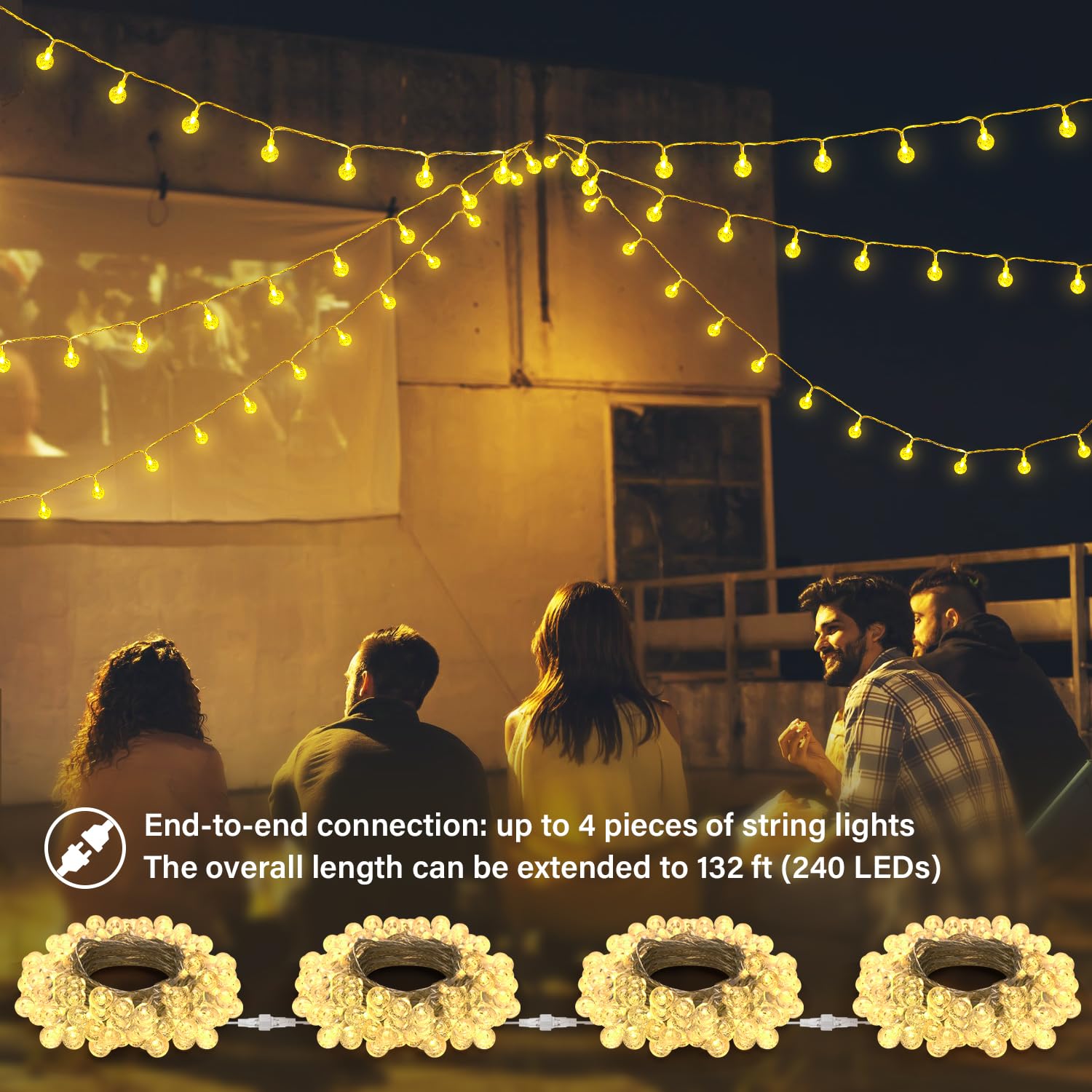 OMIKA Color Changing String Lights, 33ft 60LED, Plug-in, Indoor/Outdoor, 24 RGB Colors, Decorative for Parties and Christmas Décor
