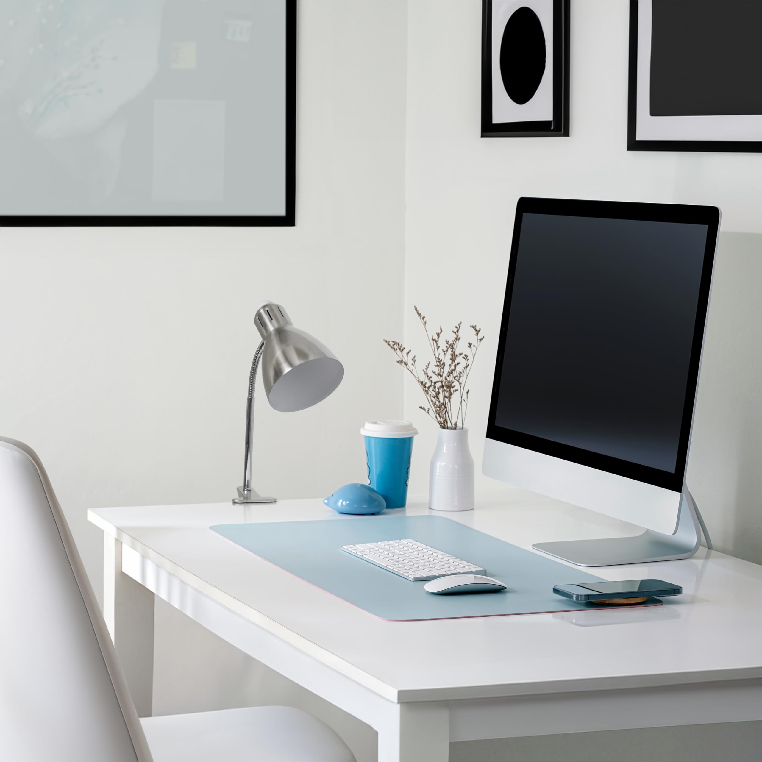 Simple Designs Ld2016-Bsn Adjustable Flexible Gooseneck Clip Light Desk Lamp, Brushed Nickel