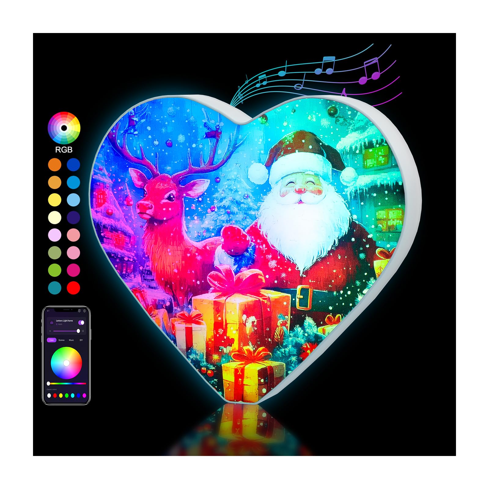 OJQ LED Light Up Letters - Colorful Alphabet, Music Sync, Plastic - Christmas Decor for Teens, Bedroom Wall Art
