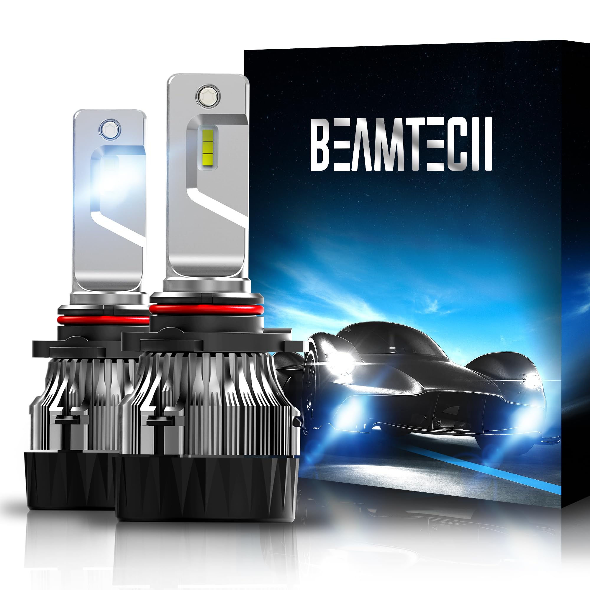 BEAMTECH 9012 Fog Light Bulbs, HIR2 Model, Aluminum, Powersports Light