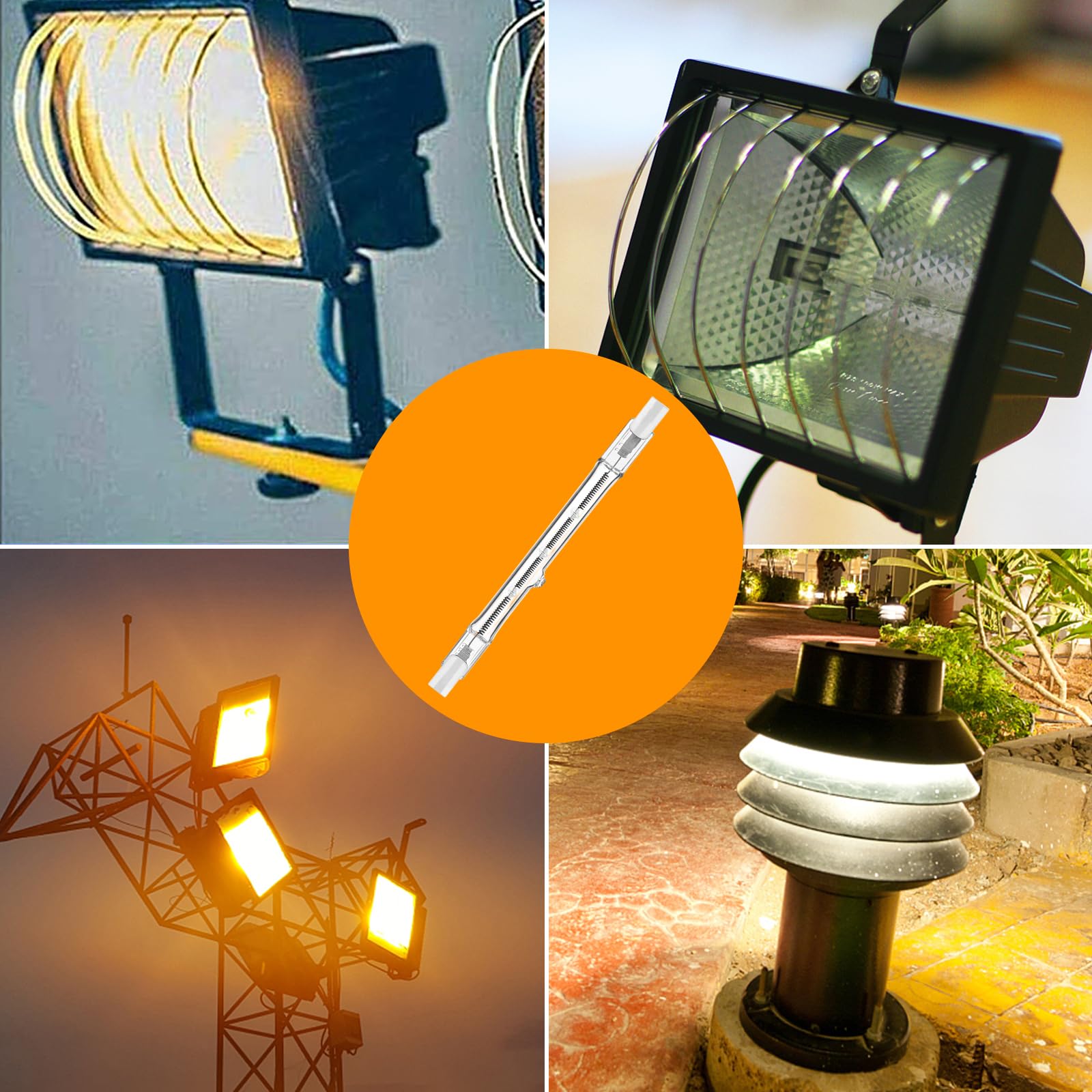 Jaenmsa R7S Halogen Bulbs 500W 120V, R7S T3 118Mm 500W Bulbs 4.6 Inch, J Type Double Ended Halogen Light Bulbs For Work,Security