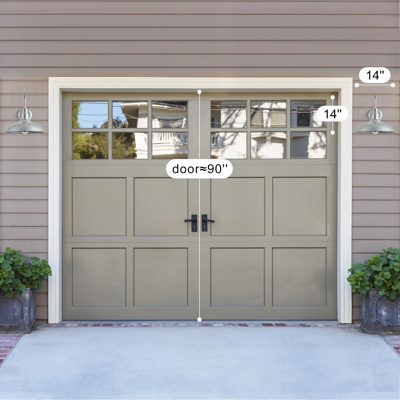 Goalplus 14&quot; Galvanized Steel Gooseneck Barn Light Fixture - 2 Pack Outdoor Wall Sconce