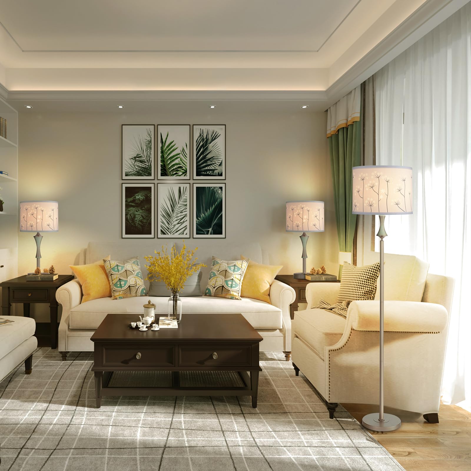 White Lamp Shades Set Of 2, Drum Lampshades, Lampshade 10 Inches Height, Lampshades For Table Lamp, Floor Lamp, Pendant Light, L