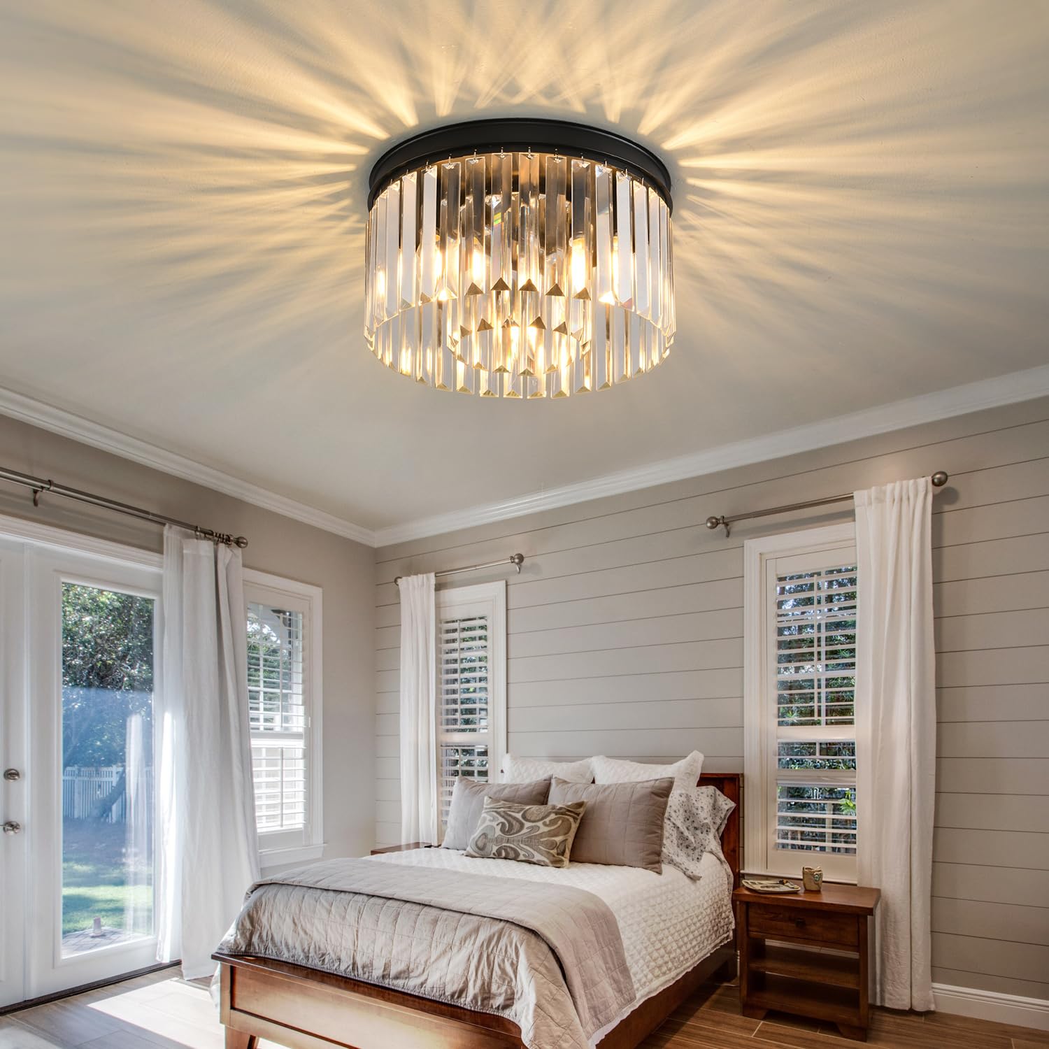 Blinghy Light Fixtures Ceiling Mount - Black Hallway Light Fixtures Crystal Semi Flush Mount Ceiling Light For Kitchen Living Ro