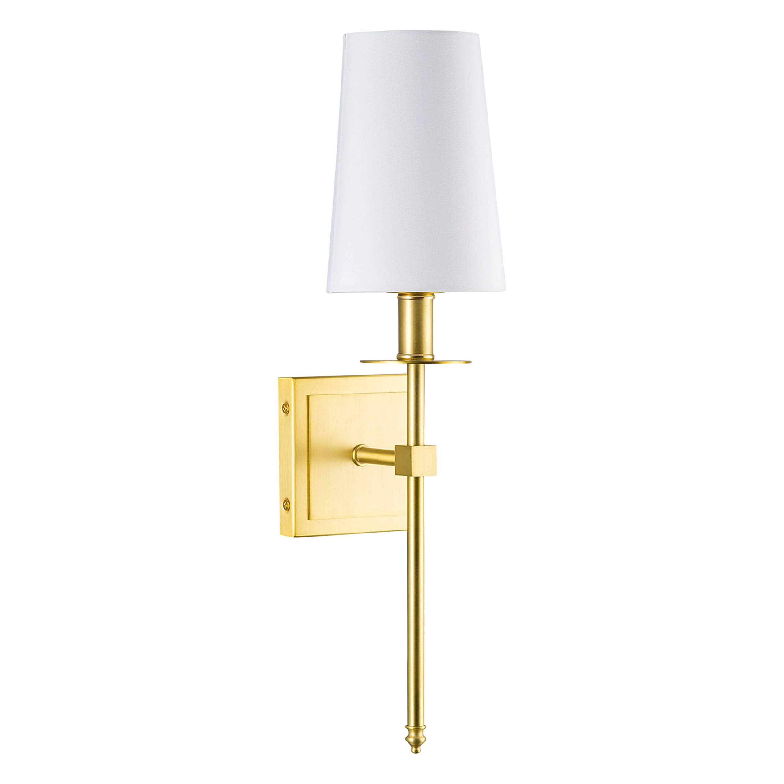 Linea Di Liara Torcia Gold Wall Lighting With White Fabric Shade Modern Bathroom Bedroom Wall Lamp And Hallway Wall Light Fixtur