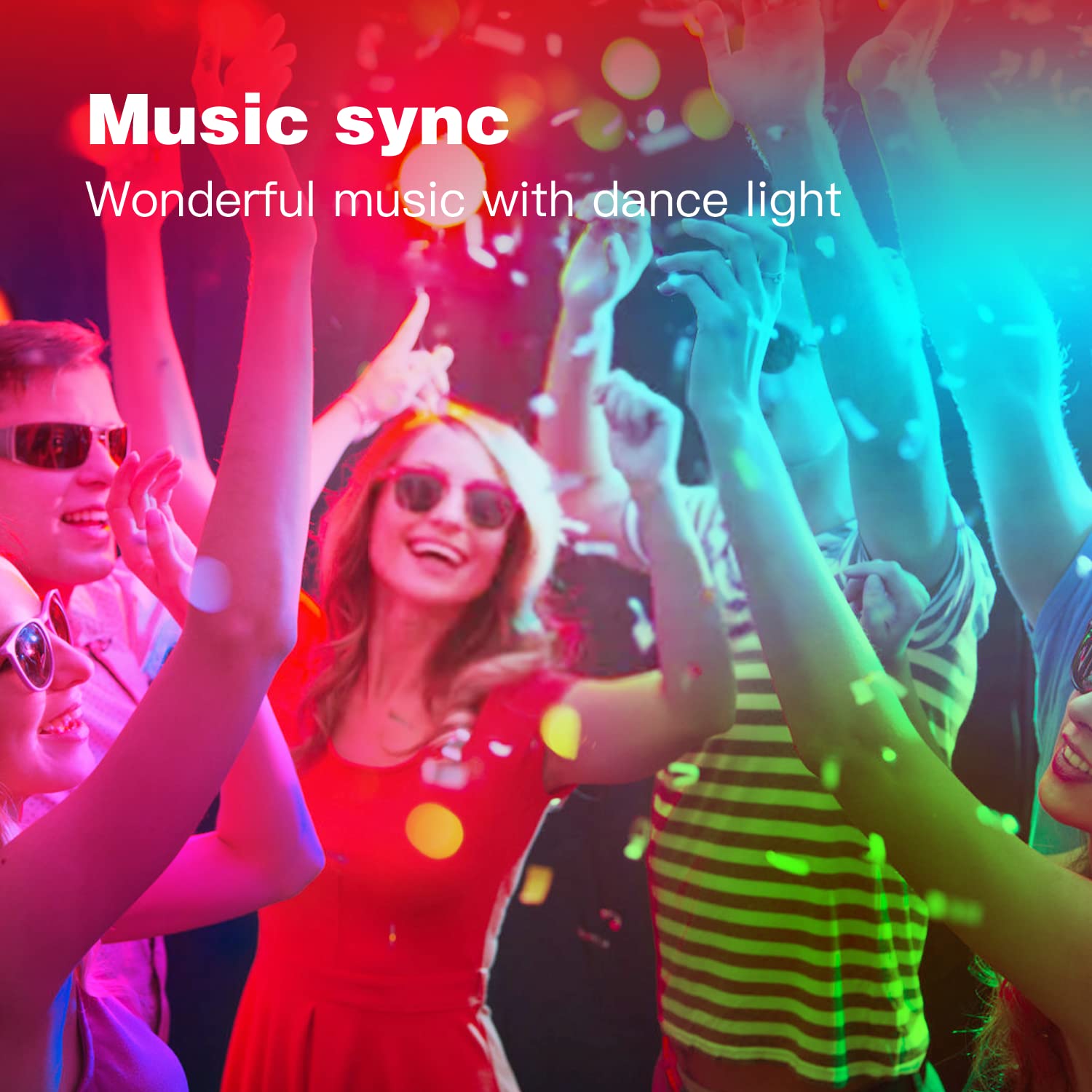 Fonewe 50Ft Led Lights For Bedroom Led Strip Lights Led Light Strip With App Led Lights For Home Decoration