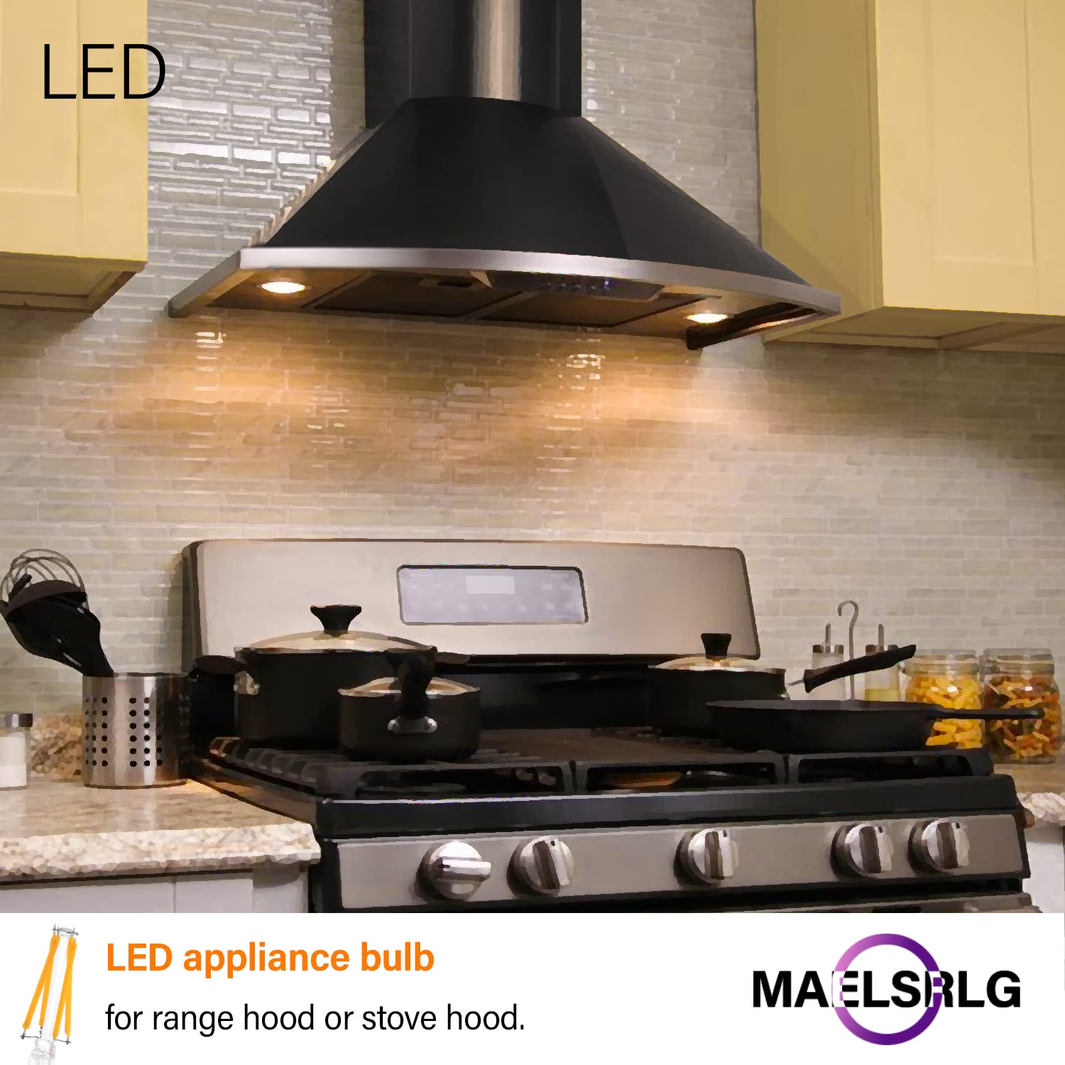 Led Appliance Bulb, 40W Equivalent, Range Hood Light Bulbs, Soft White 2700K, 5W 500 Lumens, Non-Dimmable, E26 Base, Refrigerato