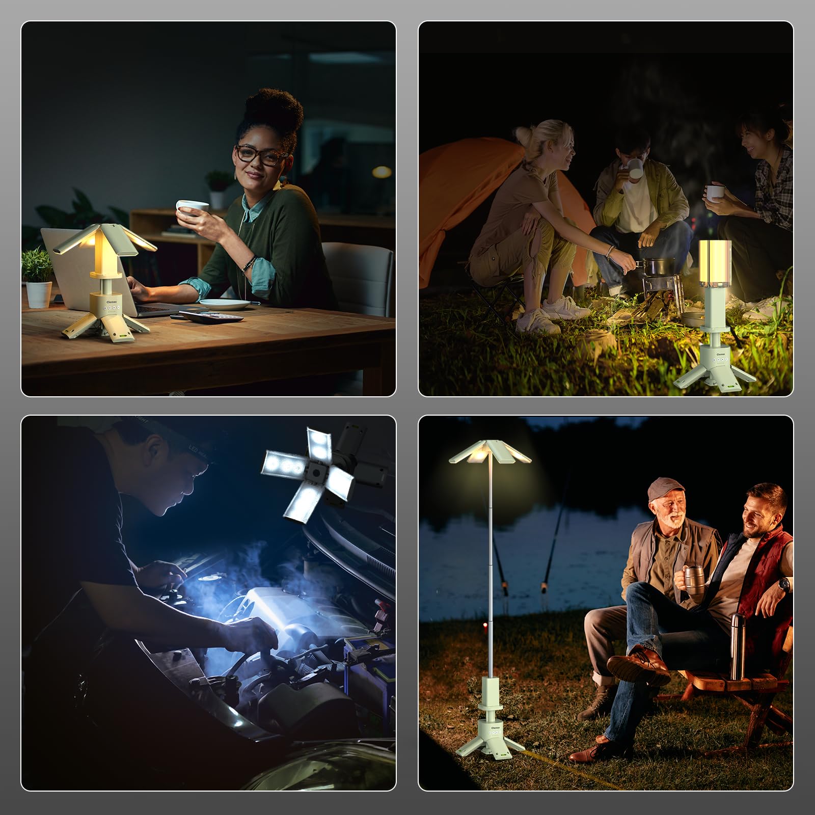 Telescopic Camping Lights Rechargeable 14000 mAh Led Multifunction Magnetic Lanterns Job Site Lighting Cordless Dimmable Camping