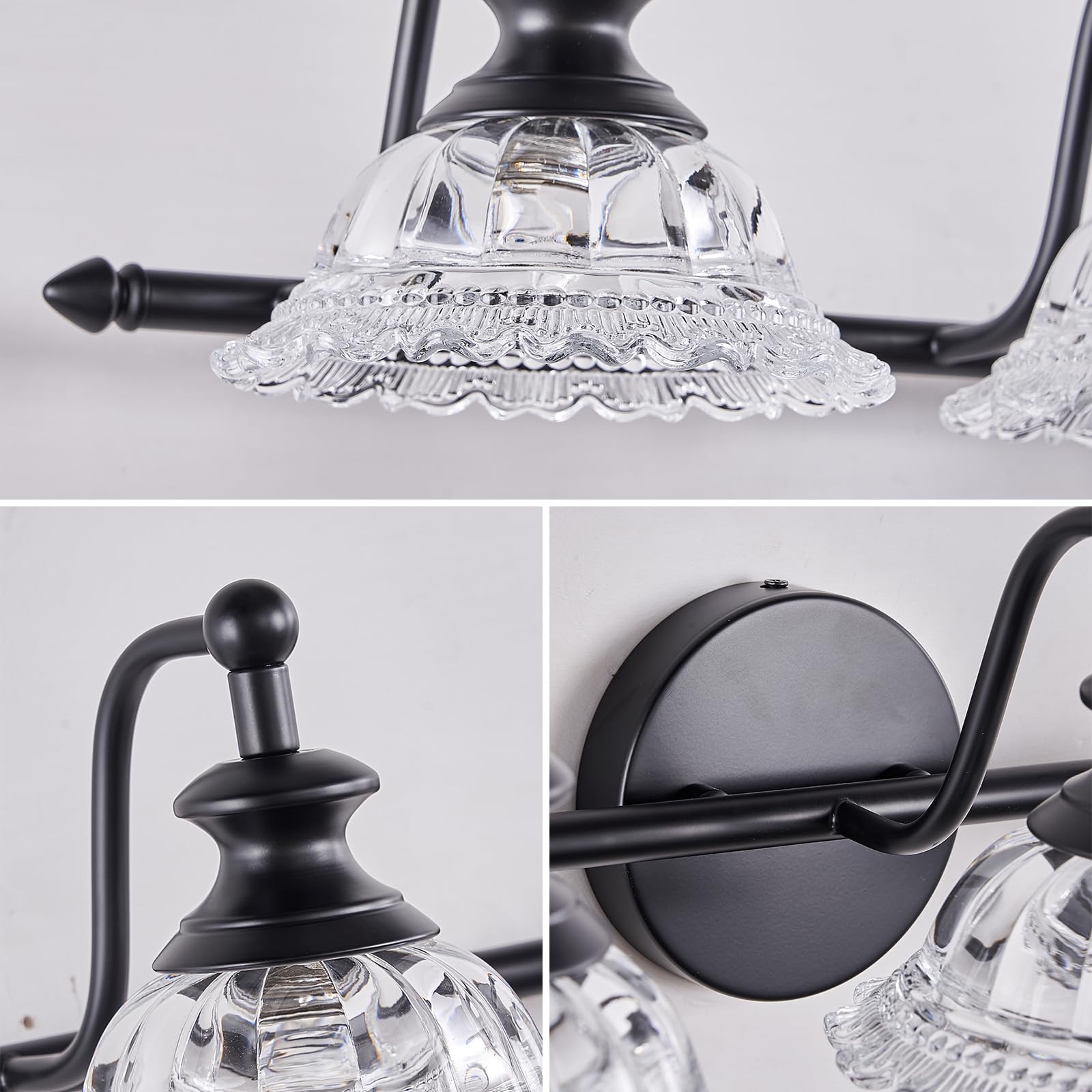 Xiedun 45'' Bathroom Light 6 Light Black Vanity Light Farmhouse Vanity Lights Vanity Lighting Fixtures (Exclude G9 Bulb)