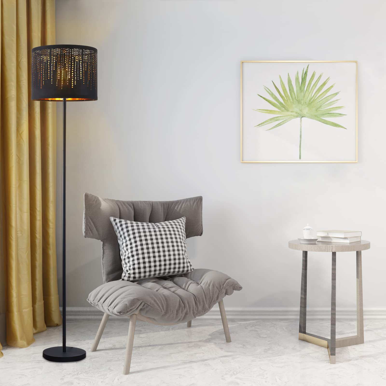 Luvkczc Black Drum Lampshades Set Of 2, 12.7 X 12.7 X 10, enhanced Fabric With Crystal Design