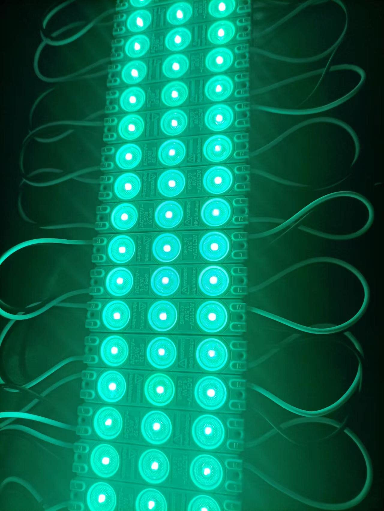 AC 110V LED Module Green 1.5W Decorative Light for Letter Sign Advertising Signs with Tape Adhesive Backside (100pcs Pack)