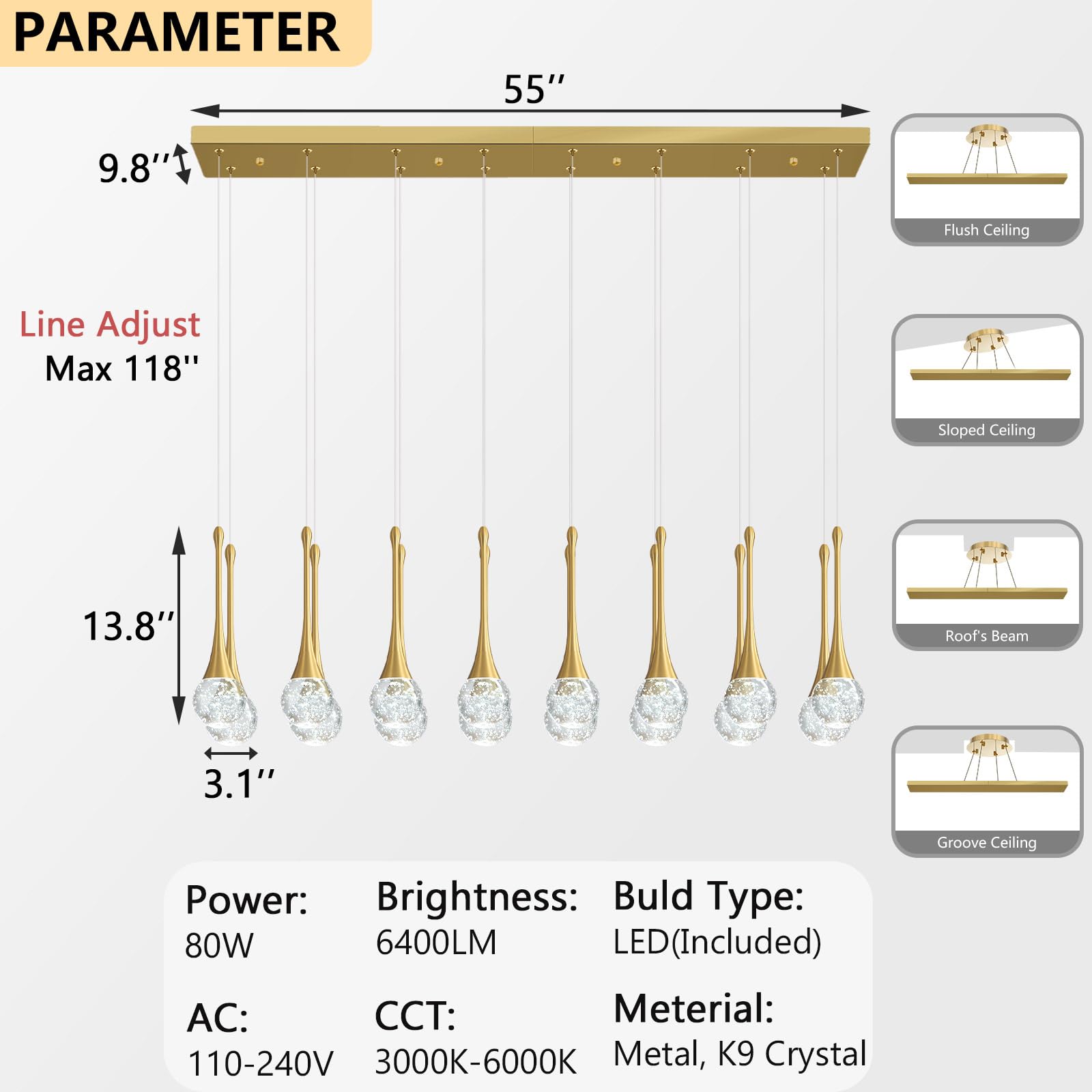 16 Lights Modern Glam Crystal Chandelier For High Ceiling Led Dimmable Pendant Light For Staircase Foyer Enterway Living Room Chandelier Lighting Gold