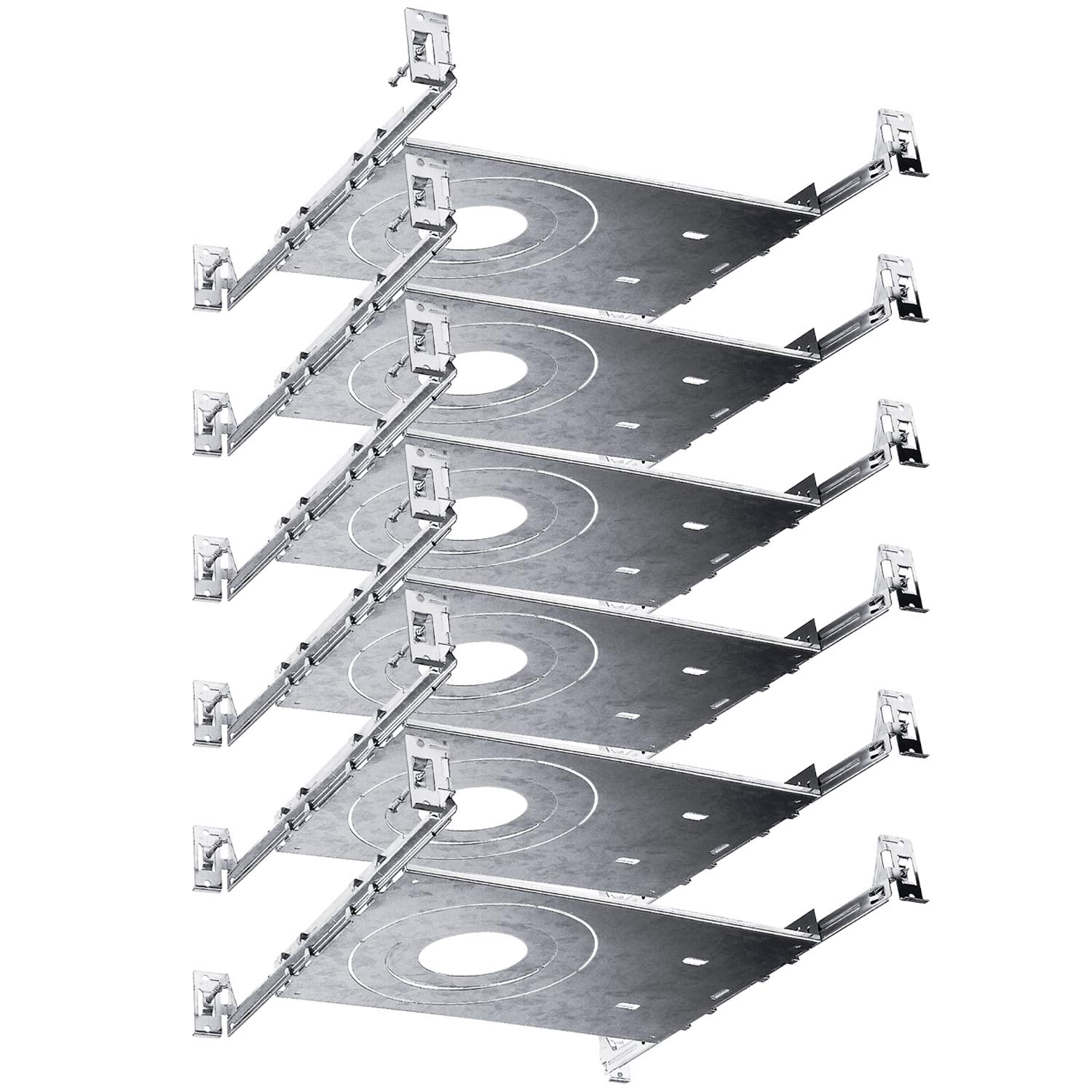 Luxrite New Construction Mounting Plate, 3-4-6 Inch LED Recessed Lighting Kits, Extendable Hanger Bars, ETL Listed - Shallow Rec