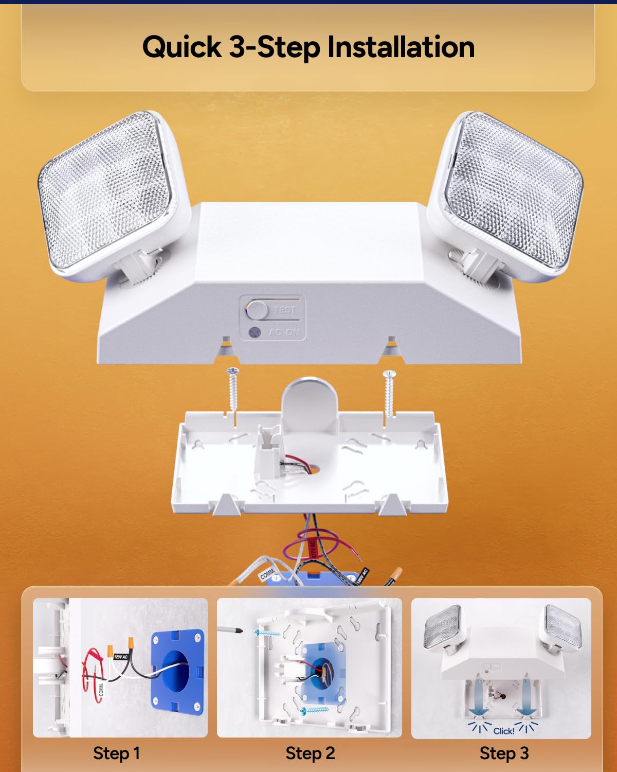 Sunco 12 Pack Led Emergency Lights  Commercial Lighting For Business  Power Outages  Offices  With Backup Battery (90 Minutes)  Wall Mount  Hard Wired  120-277V  Fire Resistant (94V-0) Ul