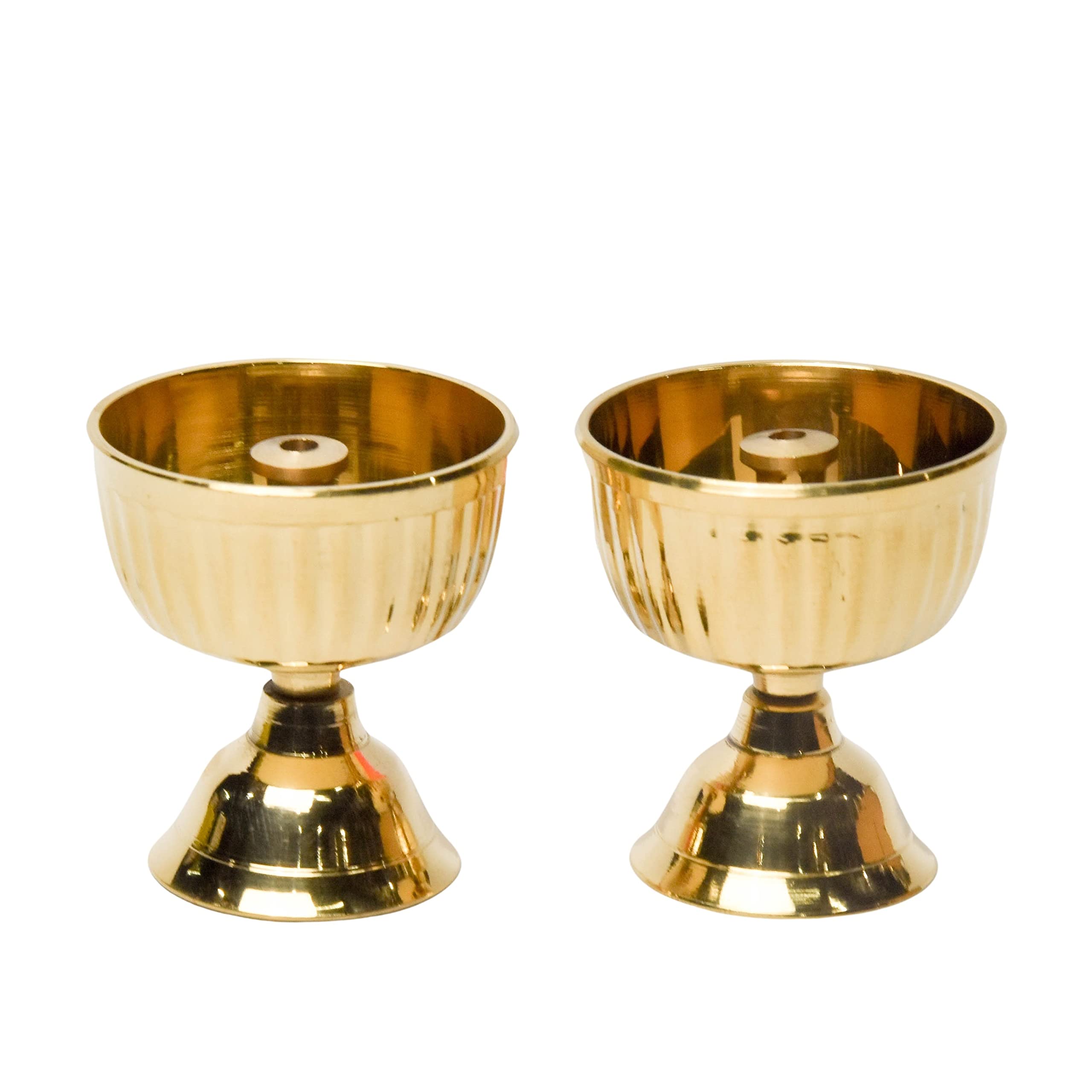 Bhimonee Decor Pure Brass Salai Pyali Deep, Deepak, Diya for Pooja Purposes, 2.1 Inches, 150 gm