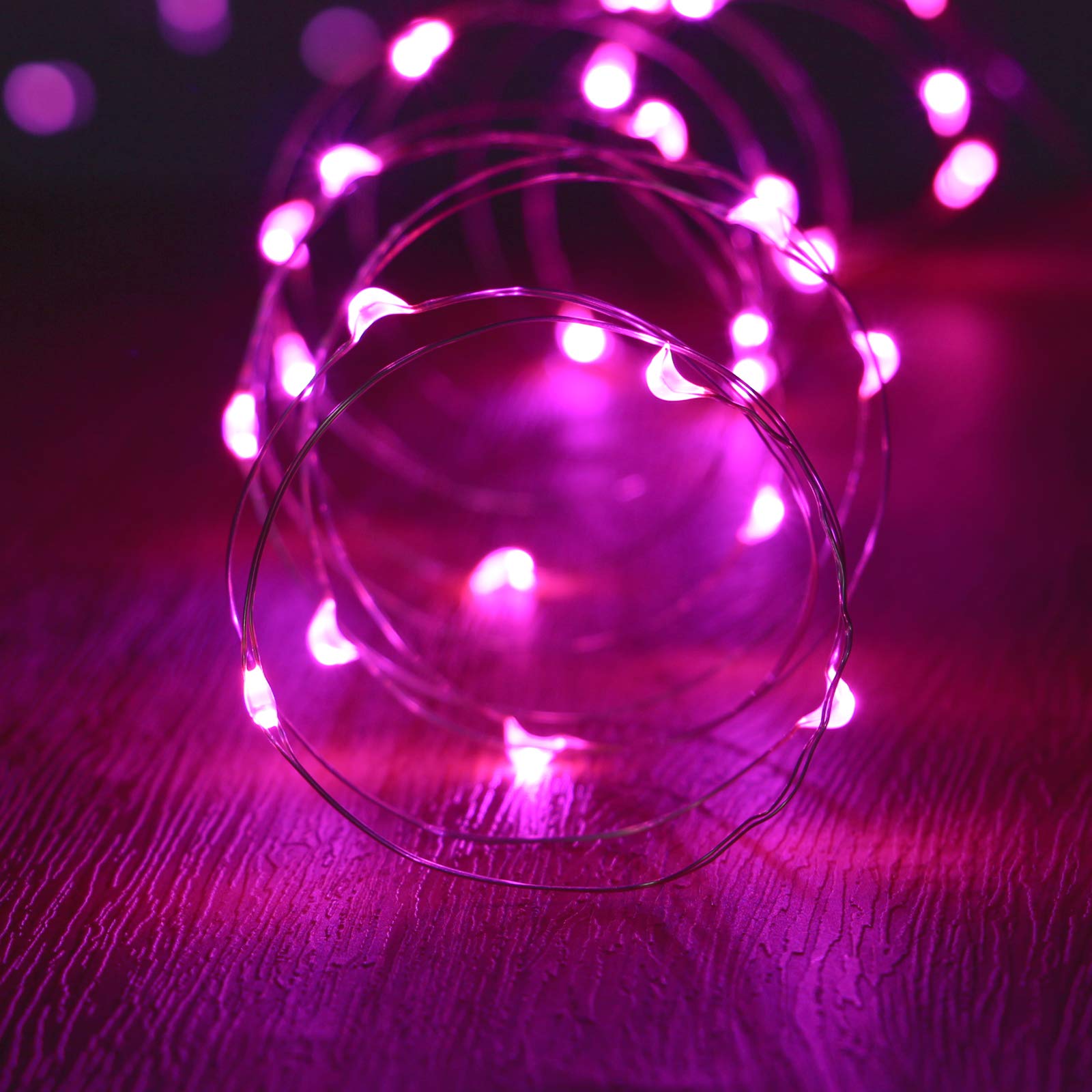 XINKAITE Waterproof LED Fairy String Lights, 10FT Pink for Indoor & Outdoor Decoration