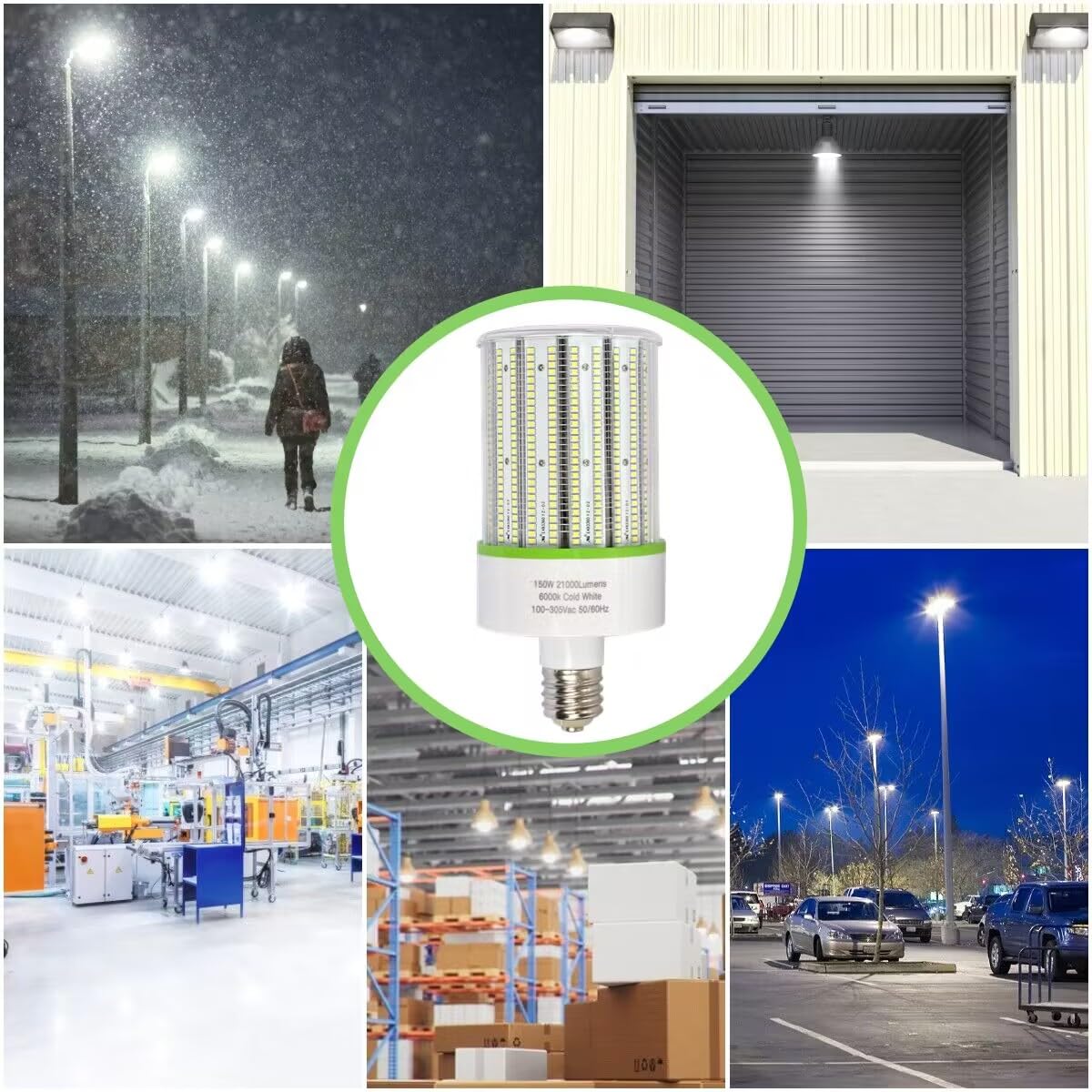 Bmxkpo 150W Led Corn Lights,E39 Mogul Base Led Bulb 5000K Daylight Commercial Grade Corn Light Bulbs For Warehouse Parking Lots