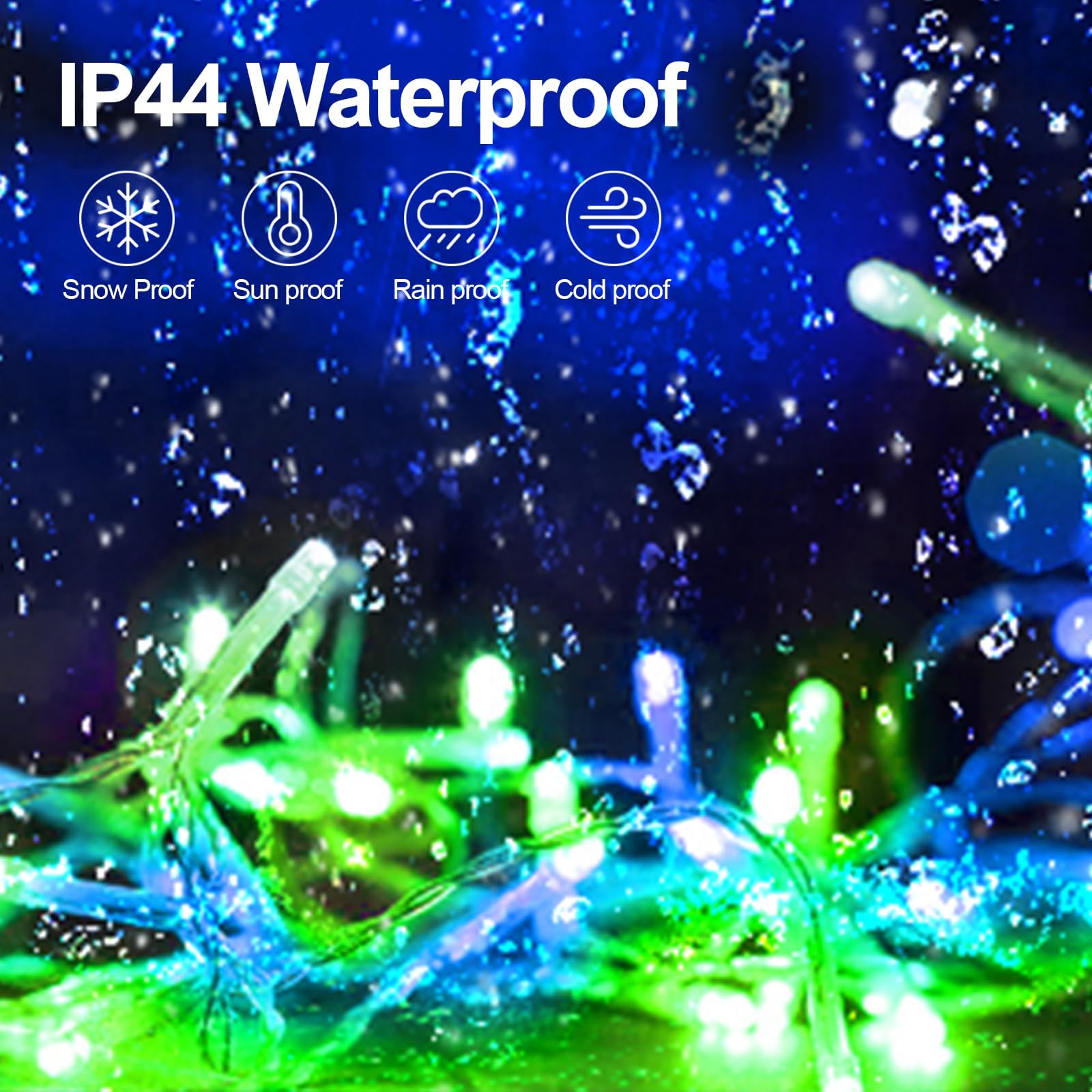 403 Ft 1000 Led Christmas Lights Outdoor Fairy Lights Plug In Extra Long String Lights Clear Wire Waterproof 8 Modes Timer For Outside House Tree Garden Yard Wedding Party Decorations-Blue And Green