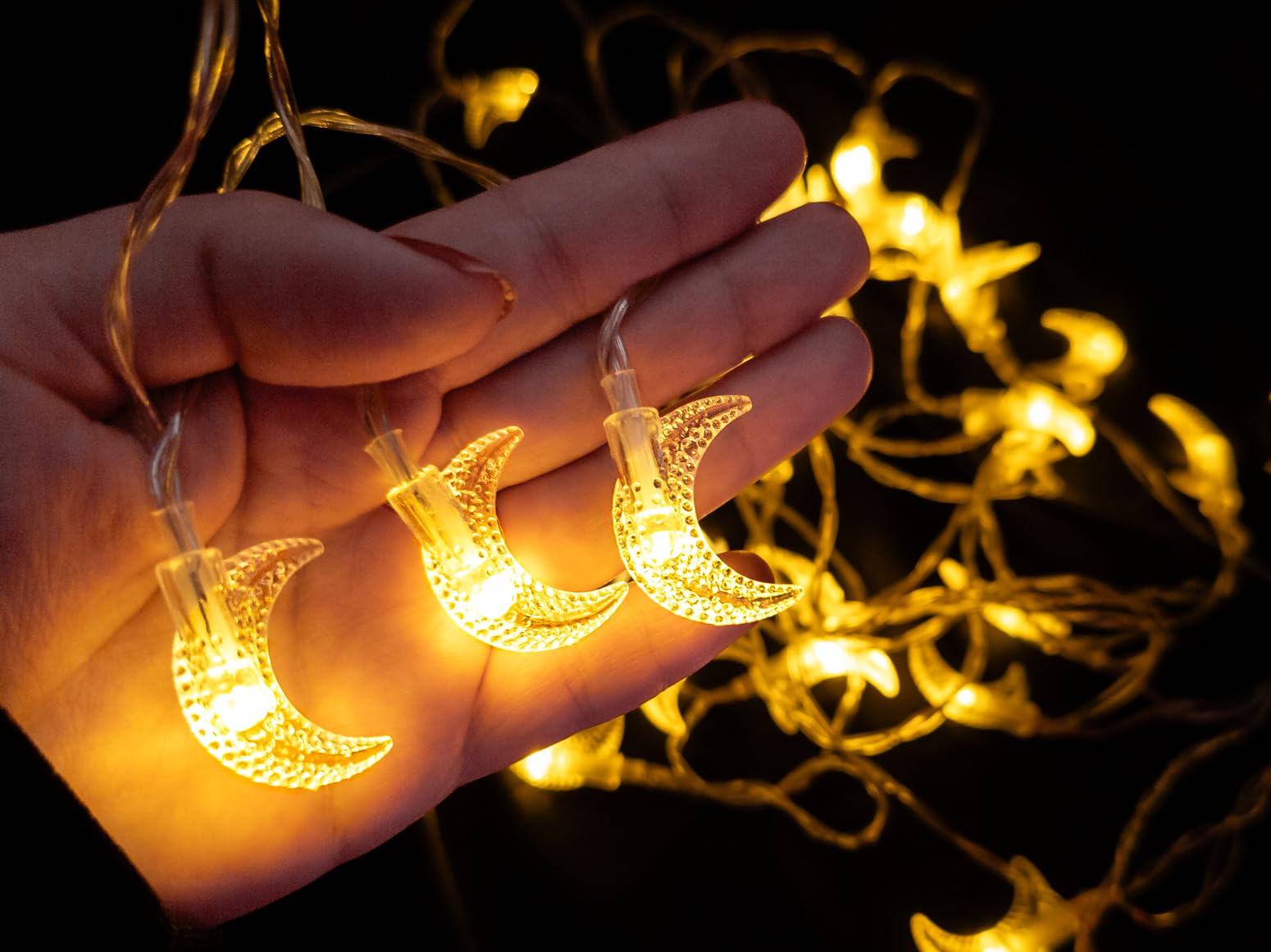 OLEEK Ramadan String Lights - Warm White LED Decorations for Home 2025 - Perfect for Kids & Ramadan Gifts