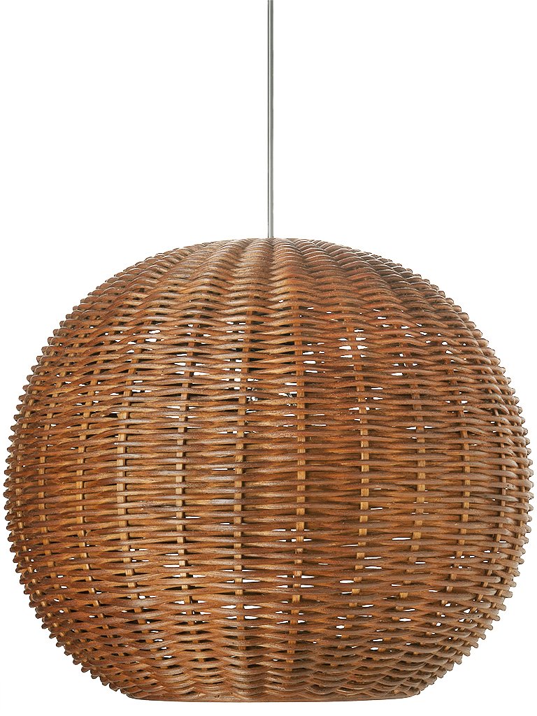 Kouboo Wicker Ball Pendant Light, Rustic Brown