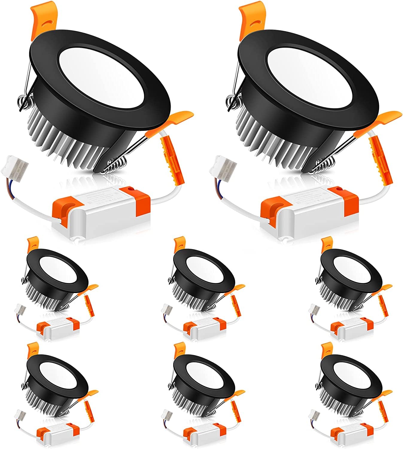 2 inch LED Recessed Lighting Dimmable Downlight, 3W(35W Equivalent), 3000K Warm White, Black LED Recessed Light with LED Driver 