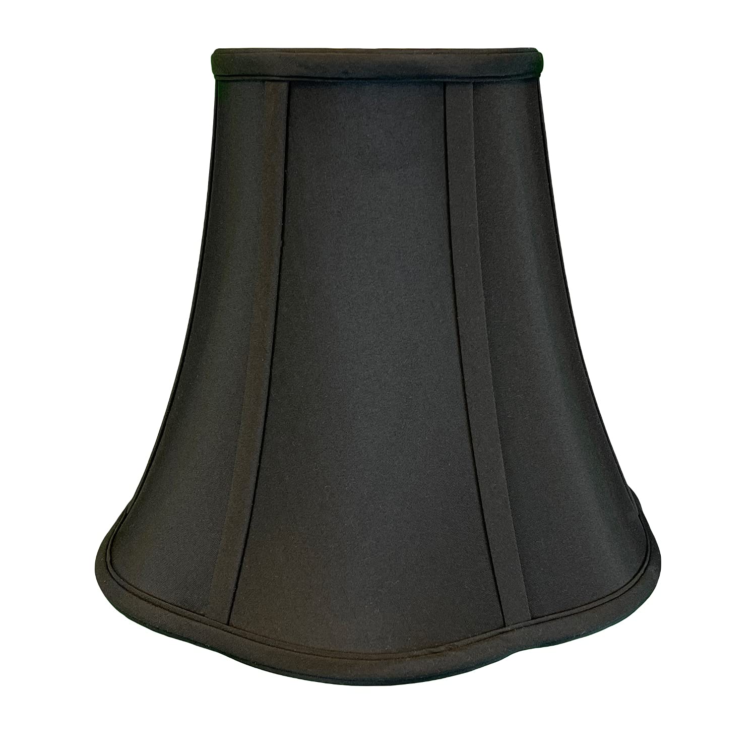 Royal Designs Flare Bottom Outside Corner Scallop Bell Lamp Shade, Black, 5&quot; X 10&quot; X 8.25&quot;