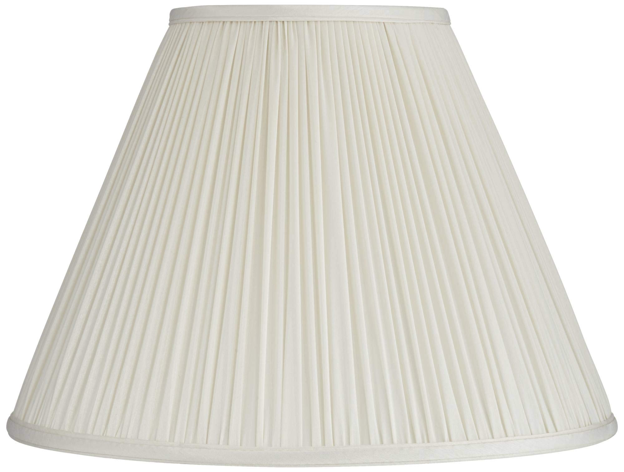 Beige Mushroom Pleated Medium Empire Lamp Shade 7&quot; Top x 16&quot; Bottom x 12&quot; Slant x 11.25&quot; High (Spider) Replacement with Harp and Finial - Springcrest
