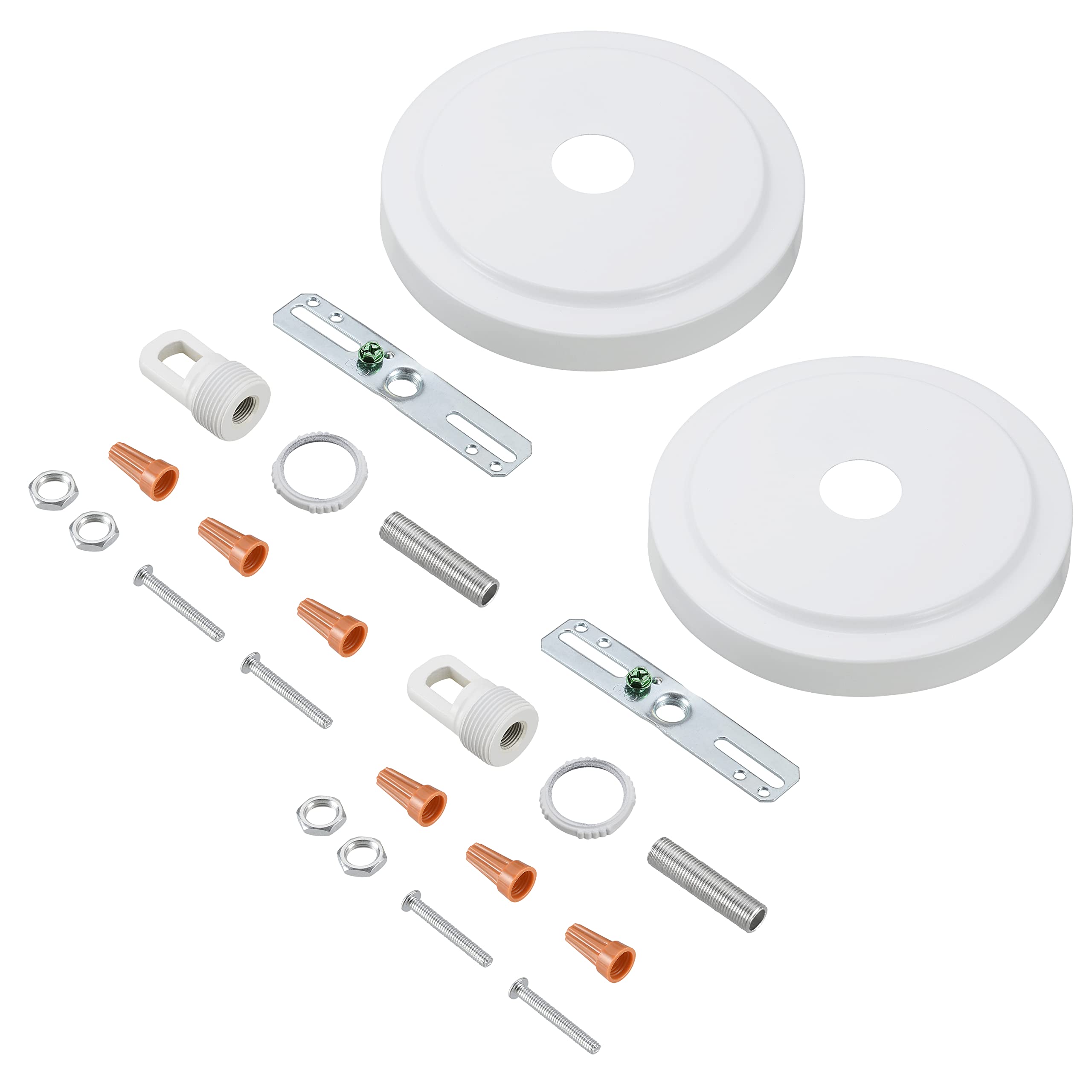 Aspen Creative 21508-22, Transitional Chandelier & Light Fixture Canopy Kit w/Collar Loop, Matte White, 5-1/2 Diameter, 1 Center