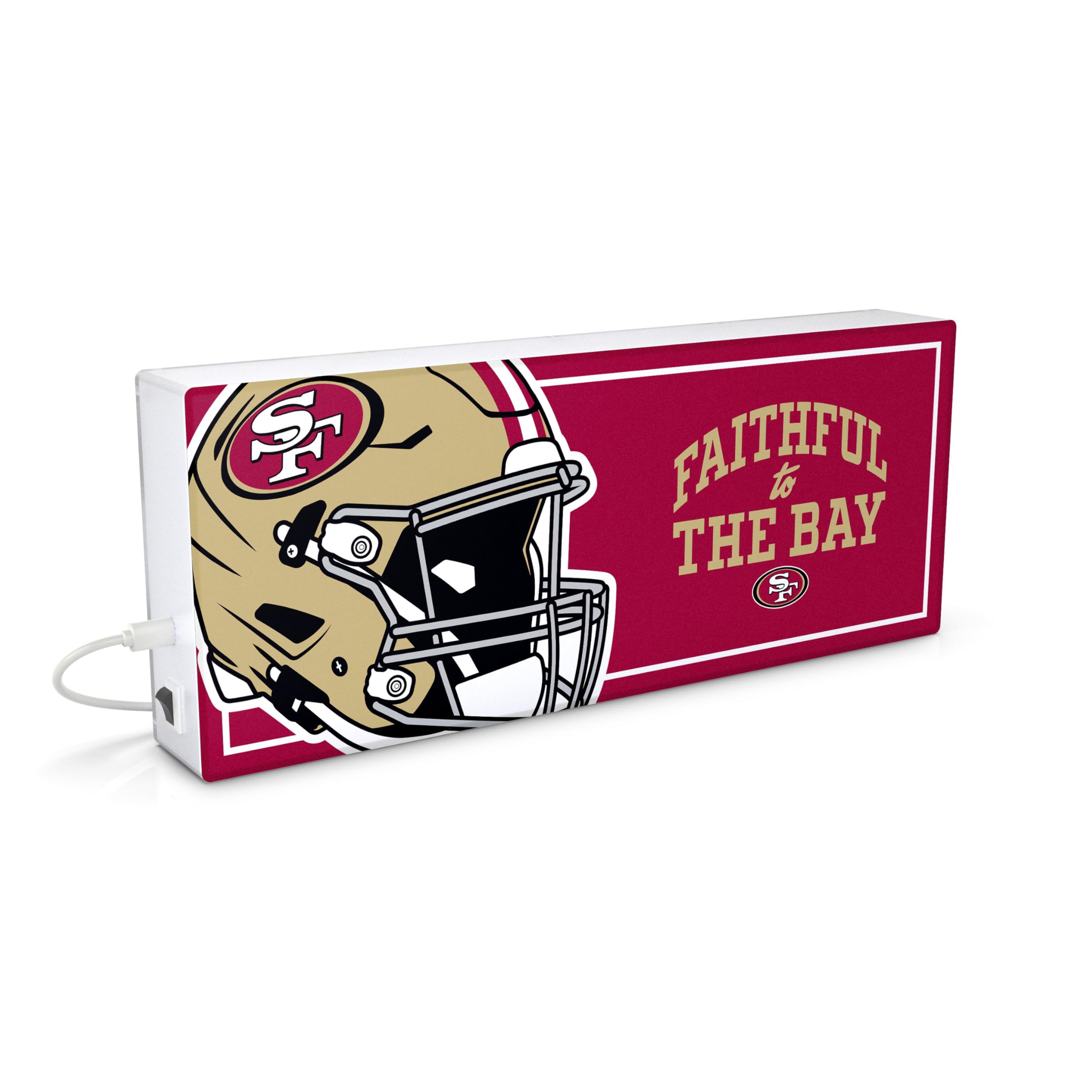 SOAR NFL LED Ambience Light Box: Elevate Your Space with Officially Licensed Wall D  cor, San Francisco 49ers