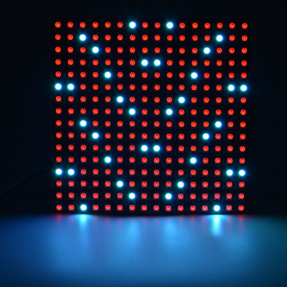 WESIRI 16x16 LED Matrix Panel, 256 Pixels WS2812B, Flexible, Individually Addressable, DC5V, Black
